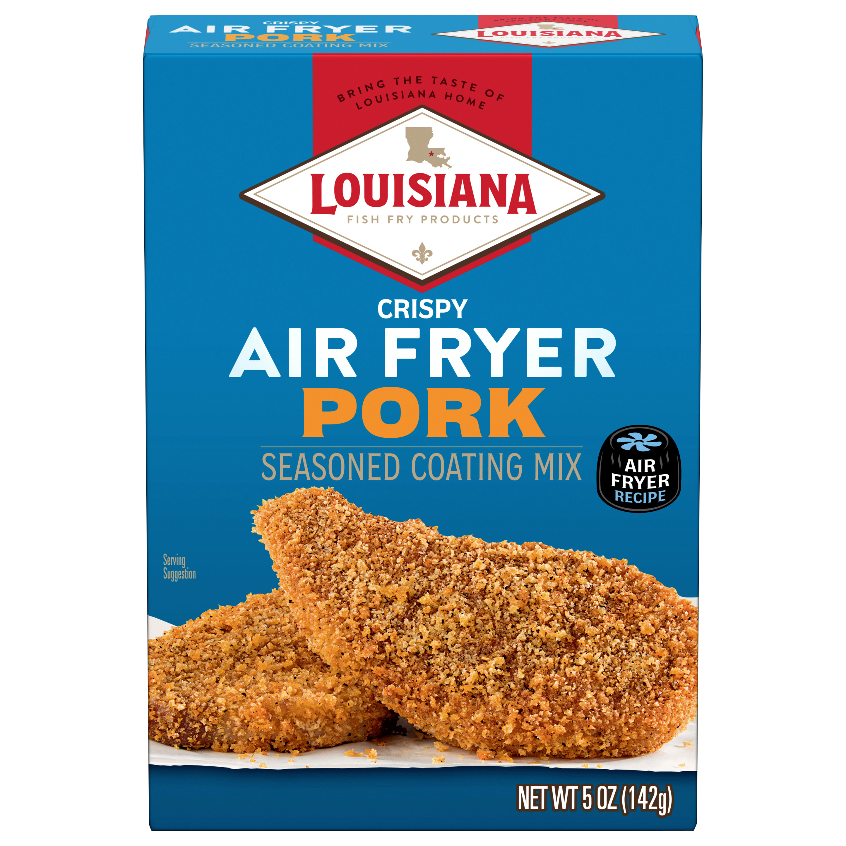Louisiana Fish Fry Products Air Fryer Crispy Pork Seasoned Coating Mix