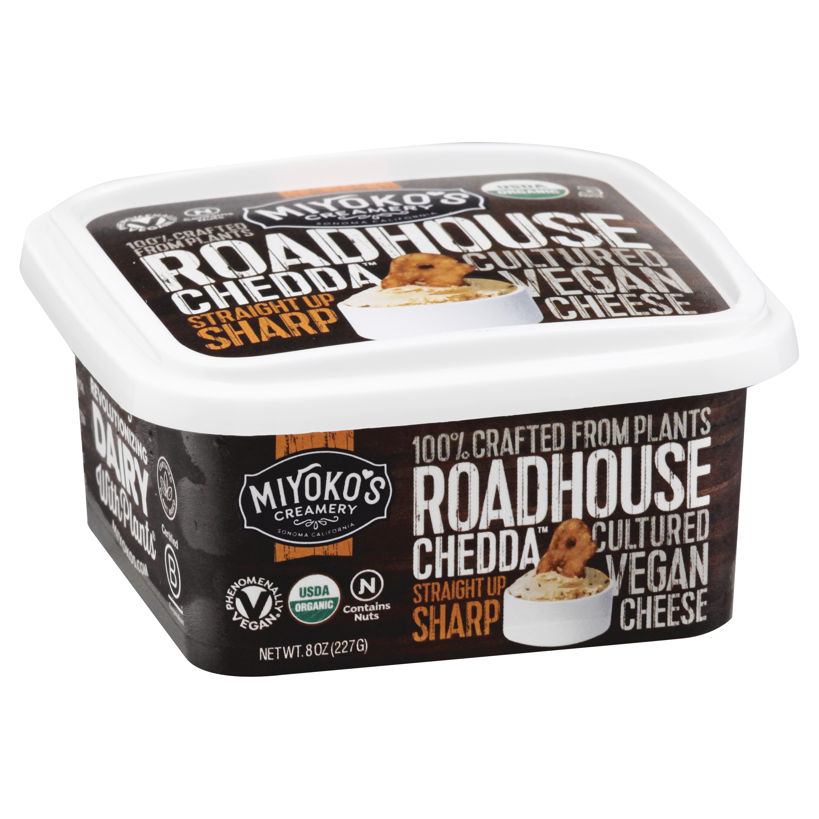 Miyokos Creamery Roadhouse Chedda Cultured Vegan Straight Up Sharp Cheese