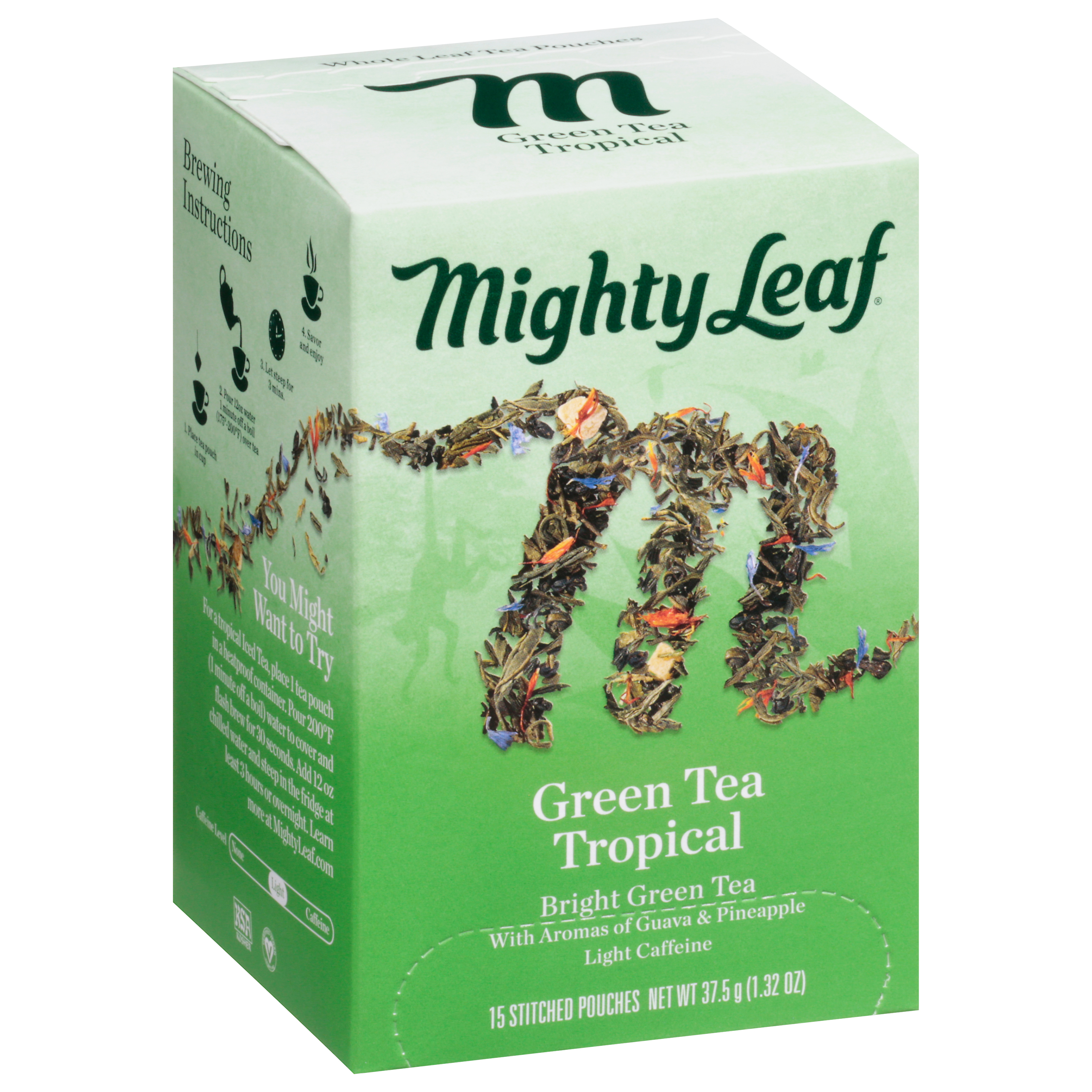 Mighty Leaf Stitched Pouches Tropical Green Tea