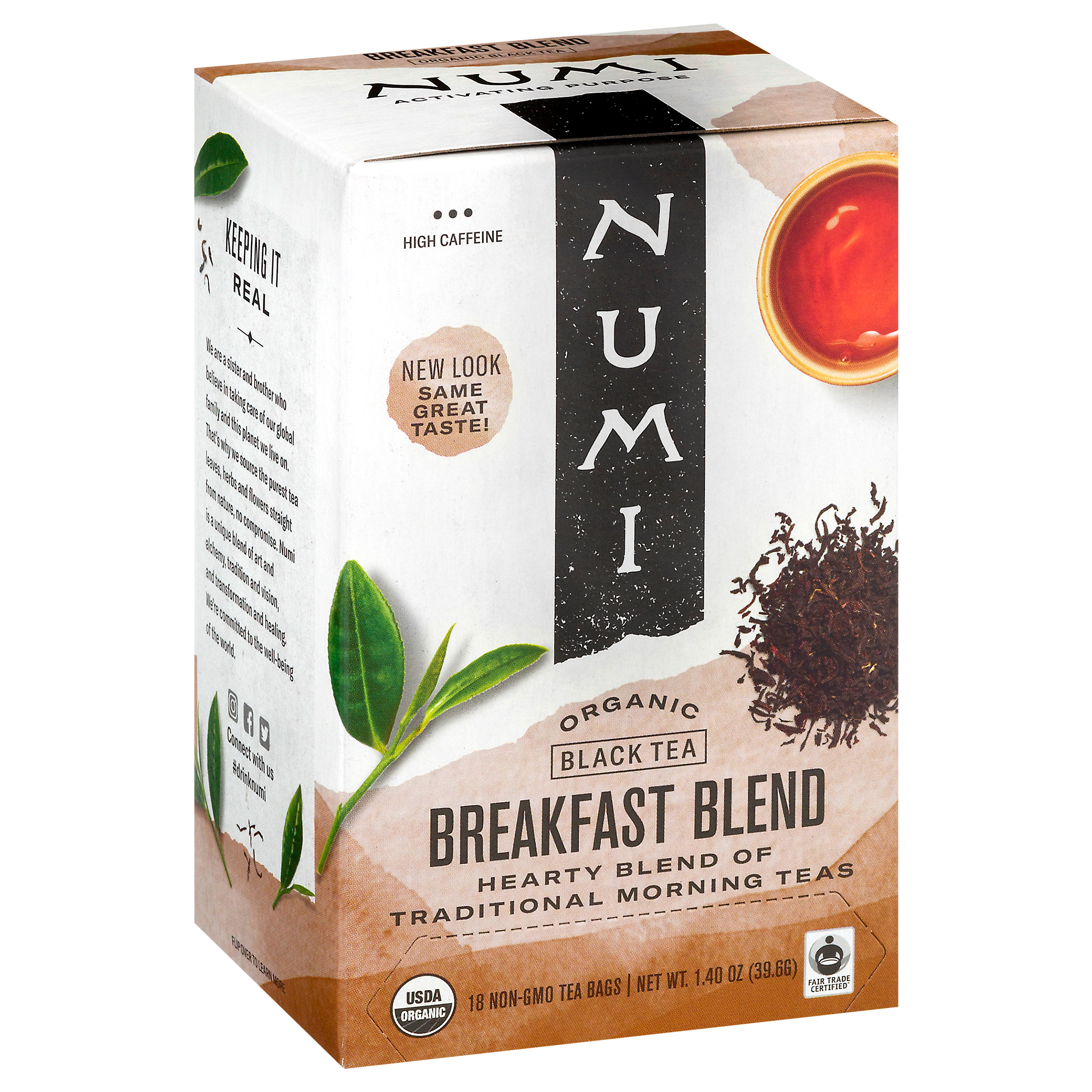 Numi Organic Tea Bags Breakfast Blend Black Tea Bags