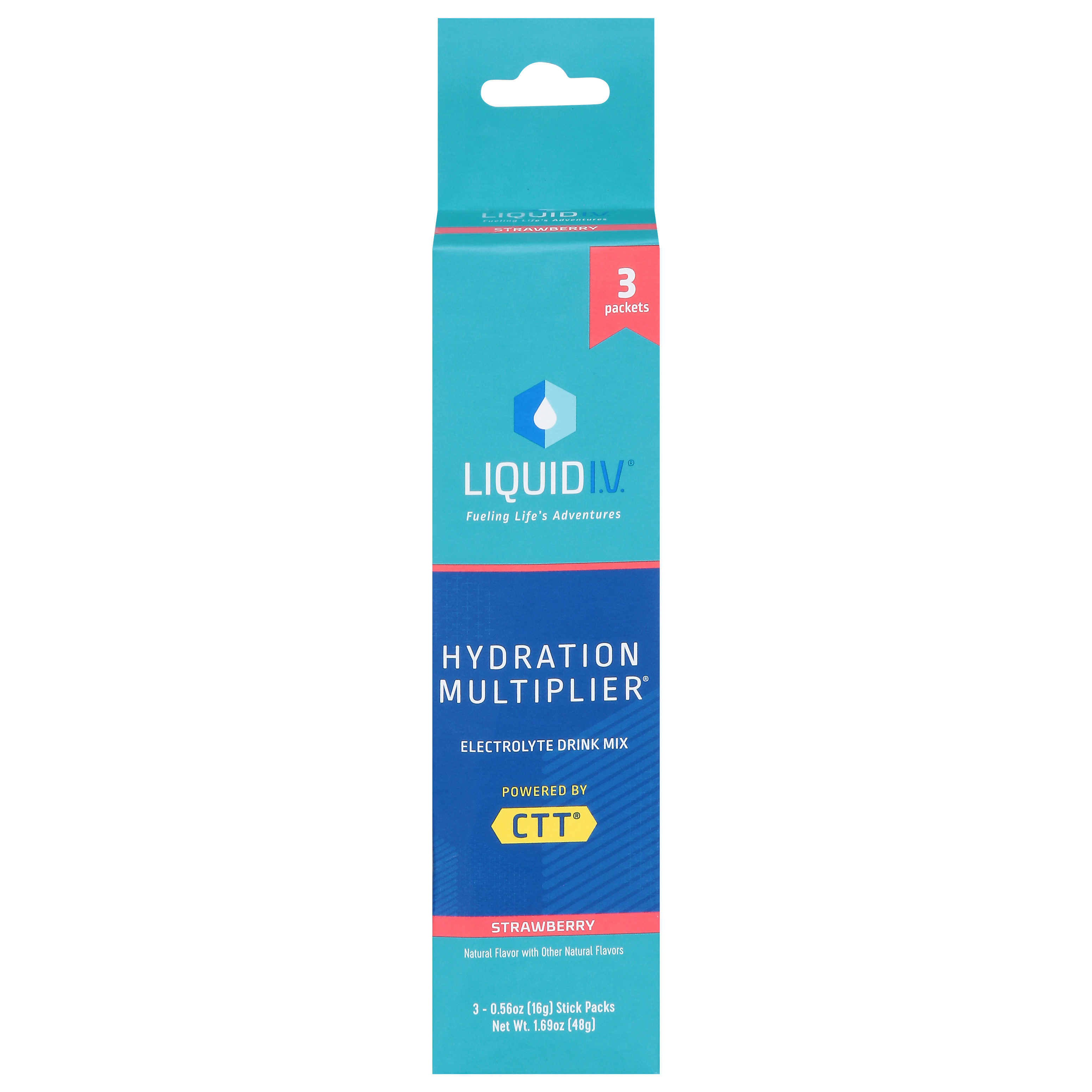 Liquid I.V. Hydration Multiplier Strawberry Electrolyte Drink Mix  3 - 0.56 oz Stick Packs