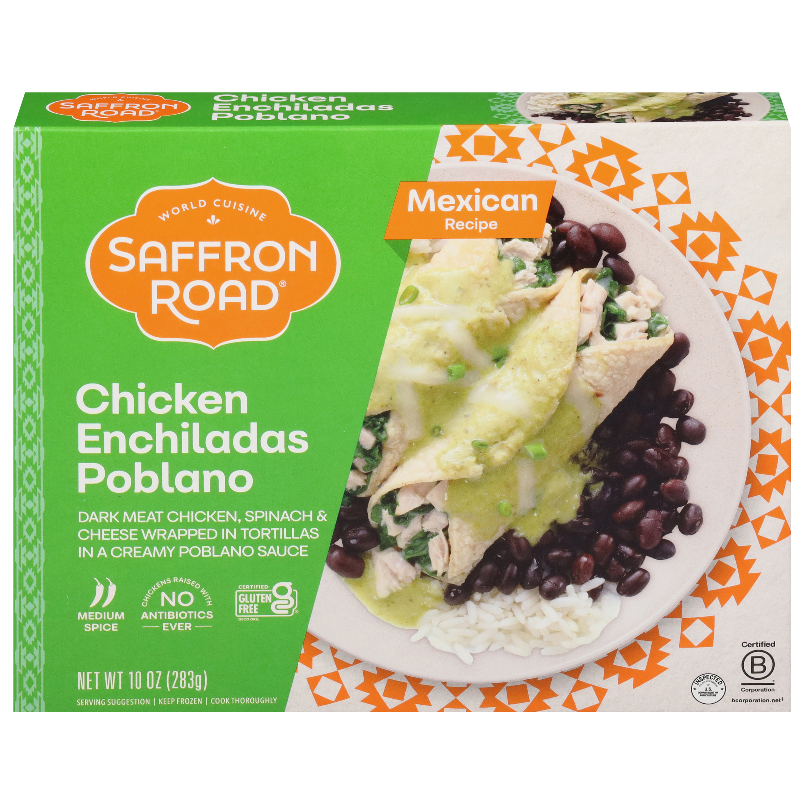 Saffron Road Medium Spice Chicken Enchiladas Poblano