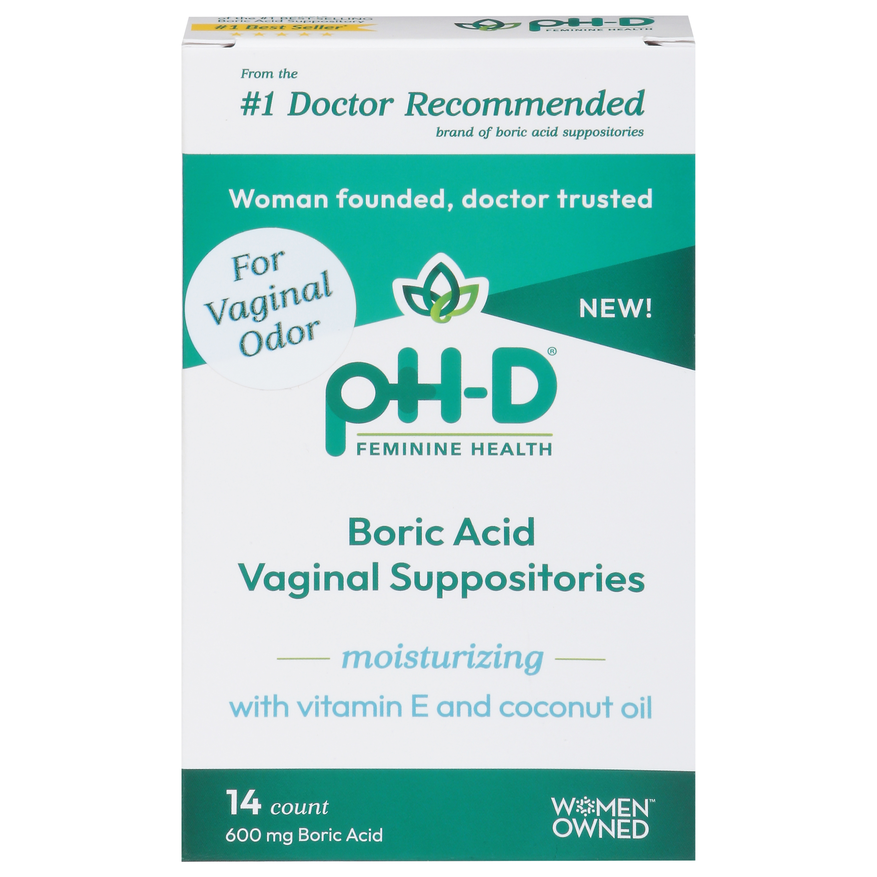 pH-D Feminine Health  600 mg Boric Acid Vaginal Suppositories