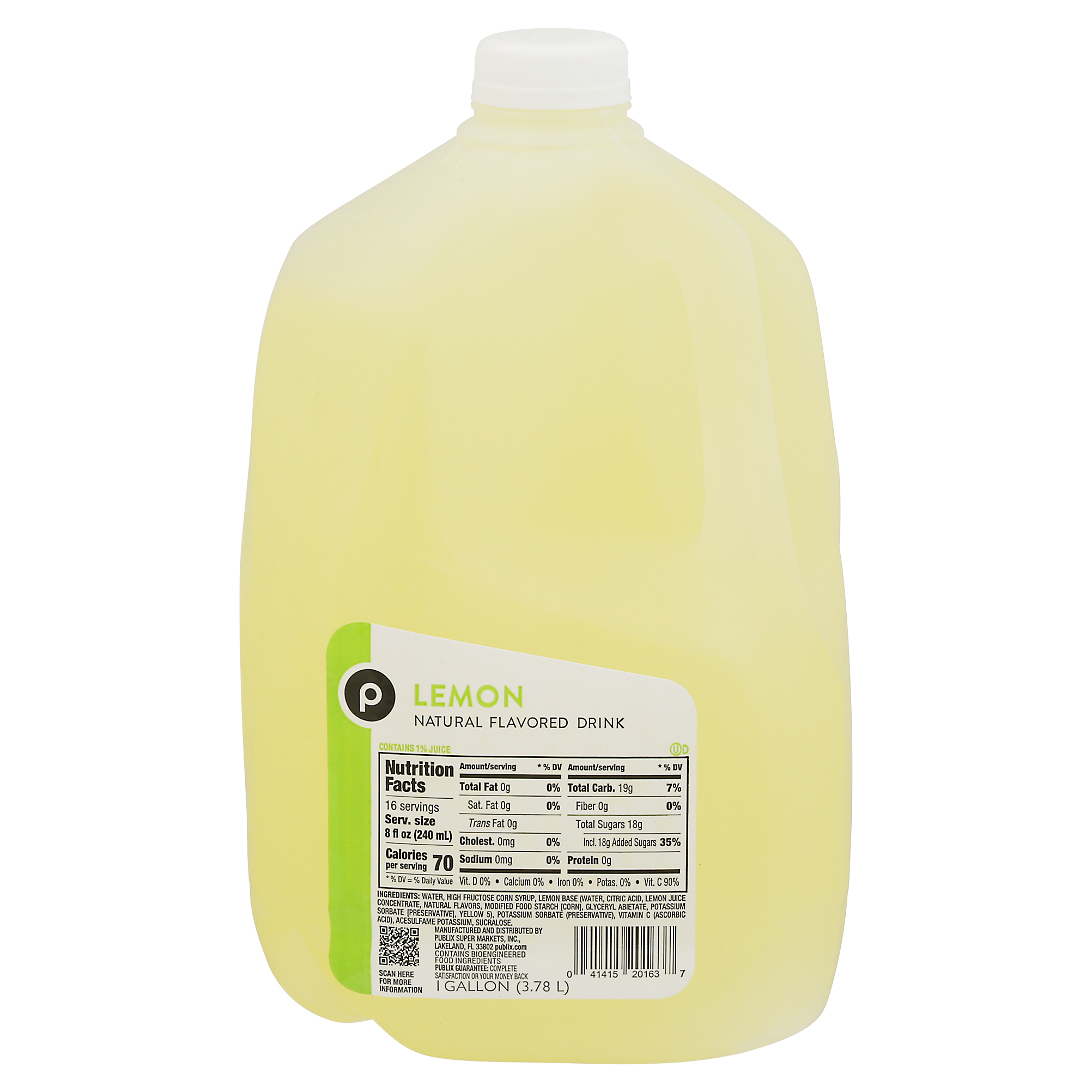 Publix Lemon Natural Flavored Drink 1 gl