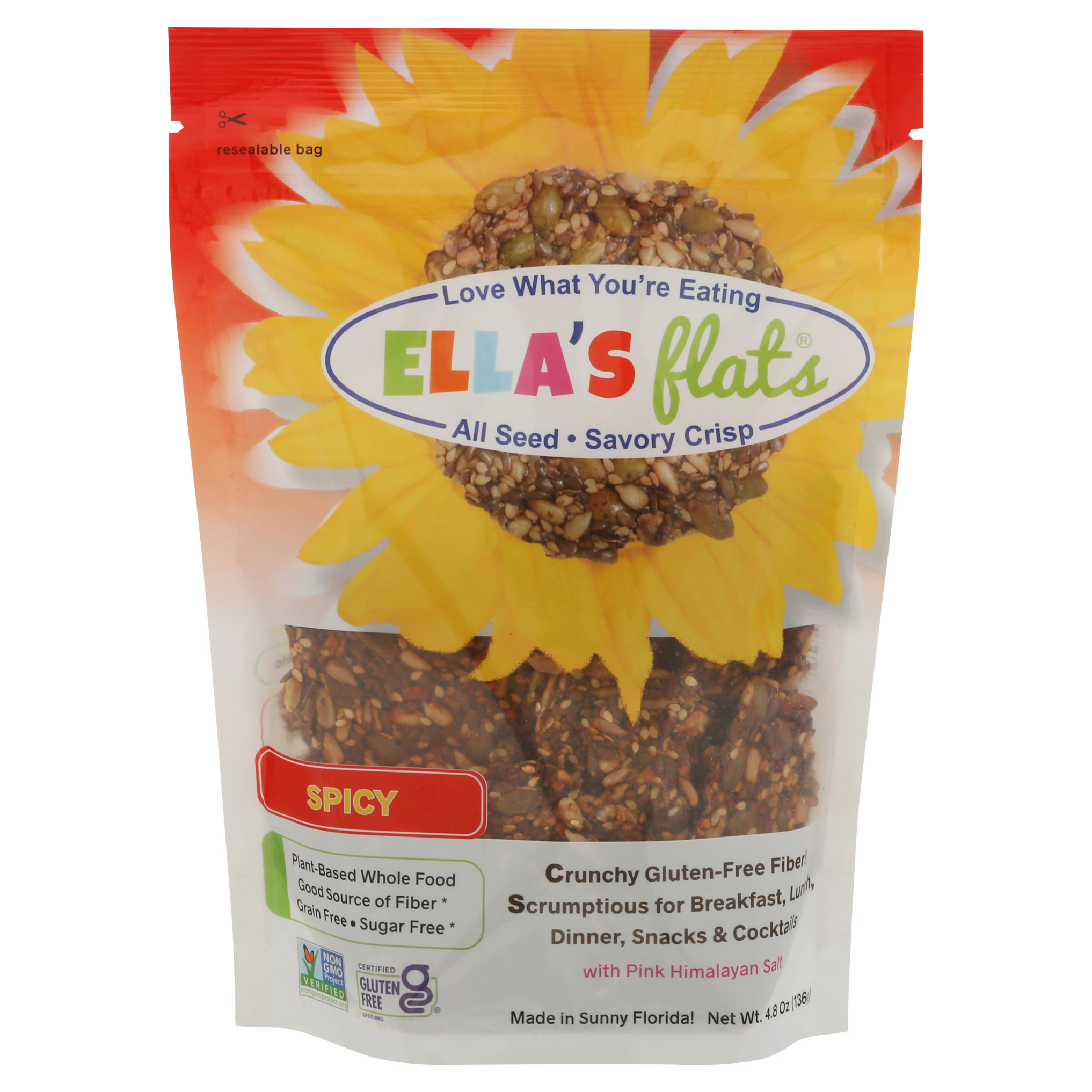 Ella's Flats Spicy All Seed Savory Crisp With Pink Himalayan Salt