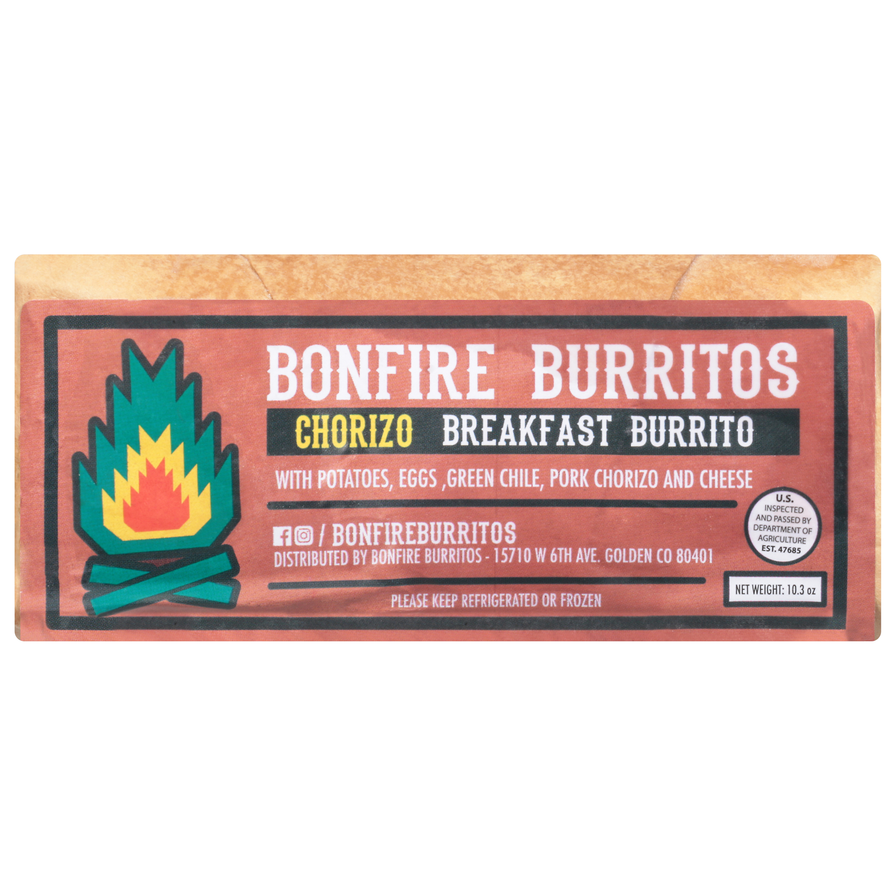 Bonfire Burritos Chorizo Breakfast Burrito