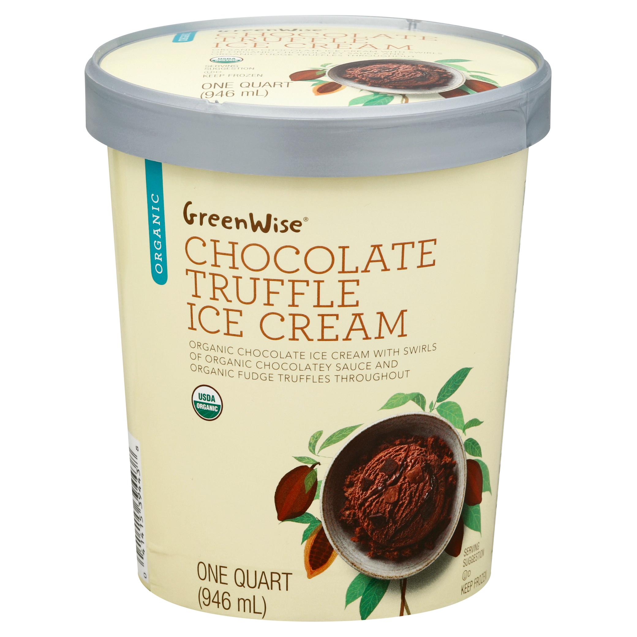 GreenWise Organic Chocolate Truffle Ice Cream 1.0 qt CUP\TUB