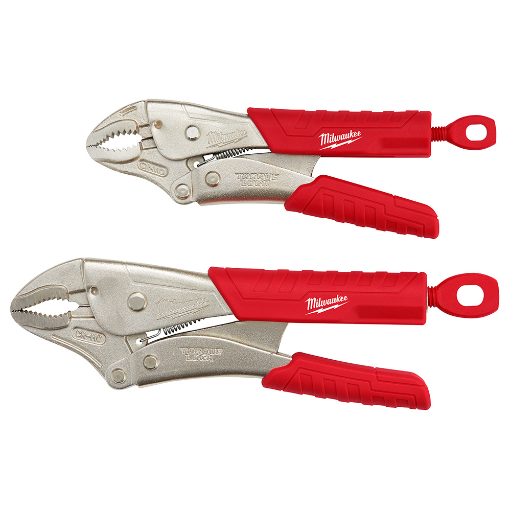 2Pc Curved Jaw Pliers Set w/Grip