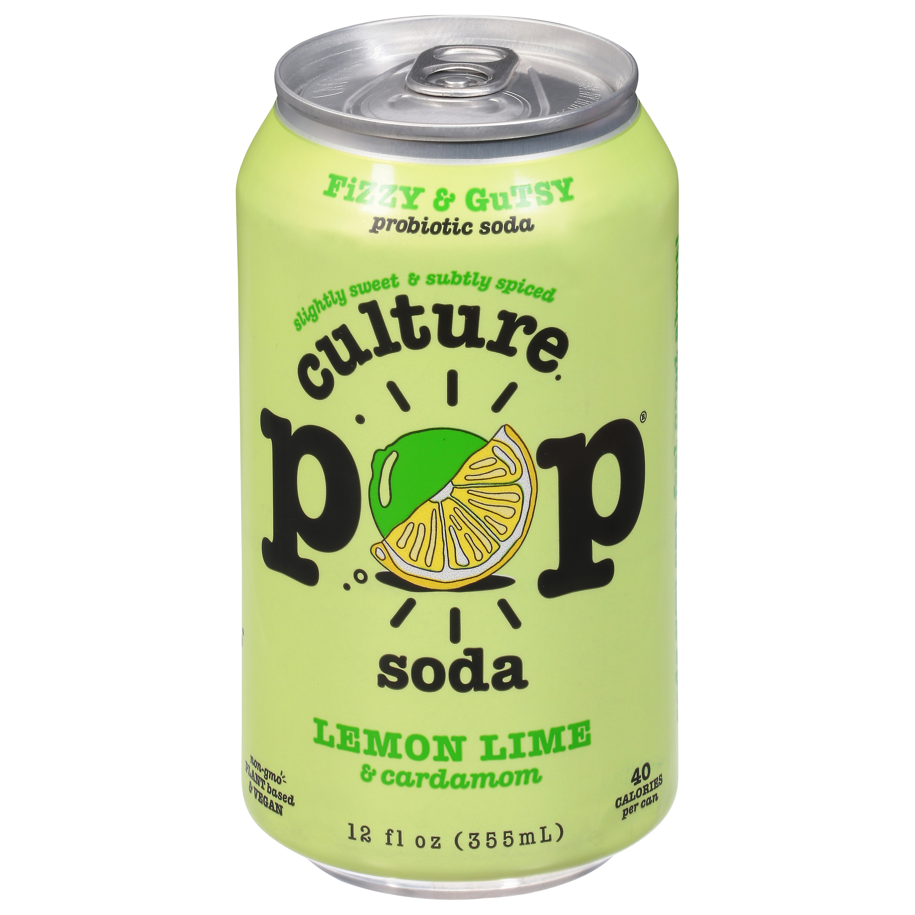 Culture Pop Lemon Lime & Cardamom Probiotic Soda