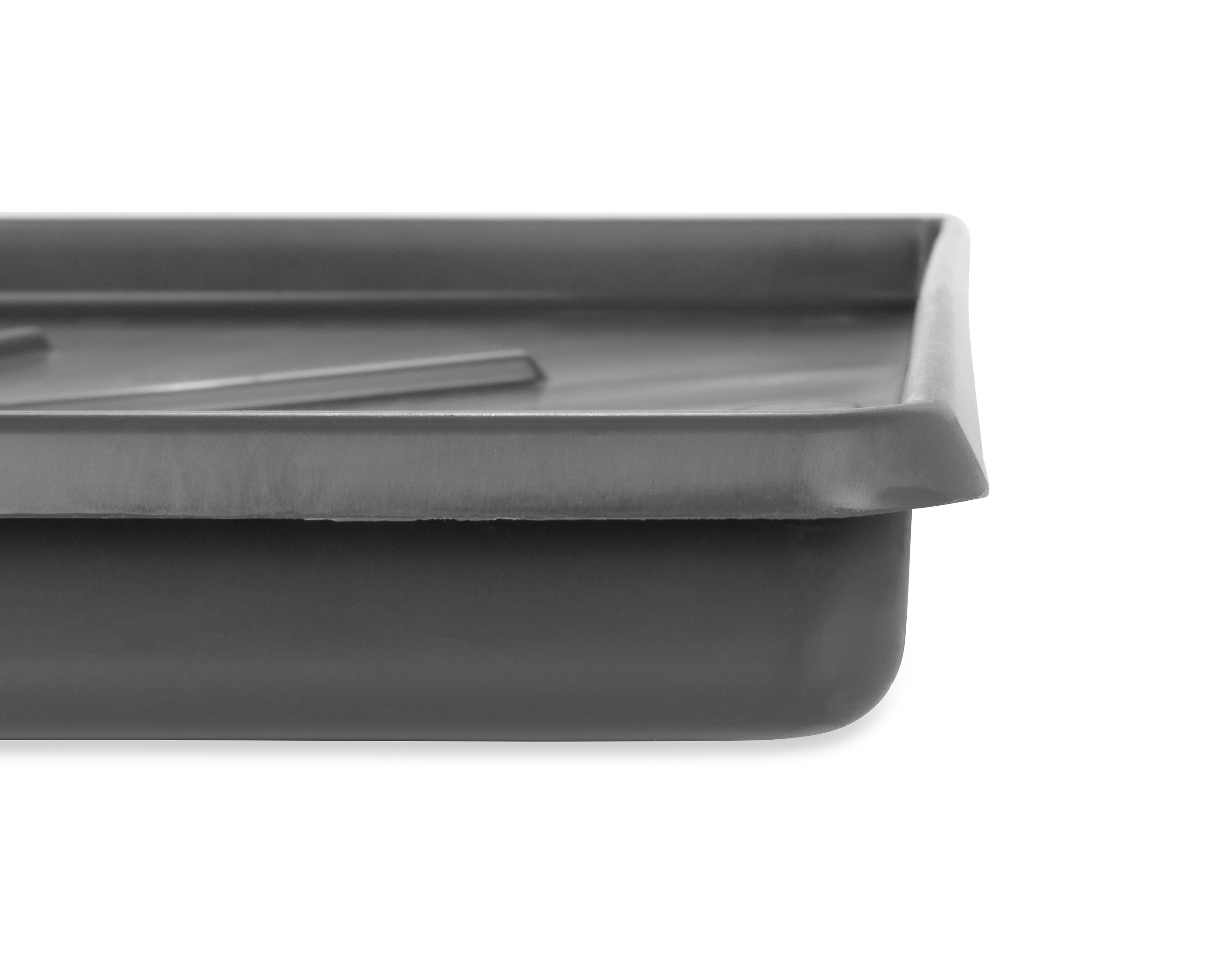 WM Drain Pan-30.5x34.5OD LowProfilew/PVCFittingGraphite(E/F)