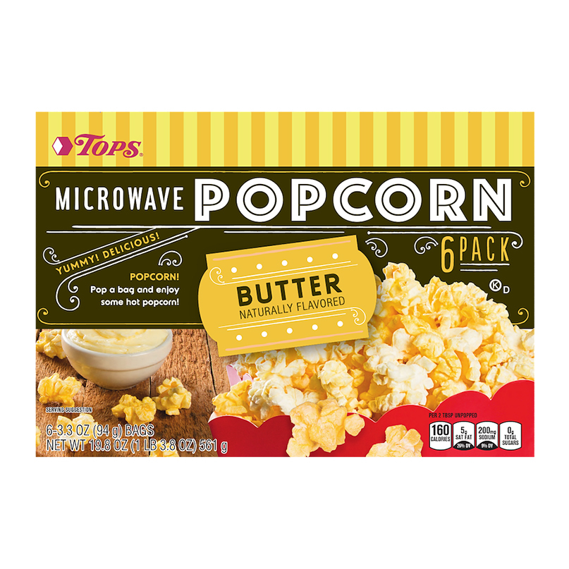 Tops Butter Microwave Popcorn 6 ea