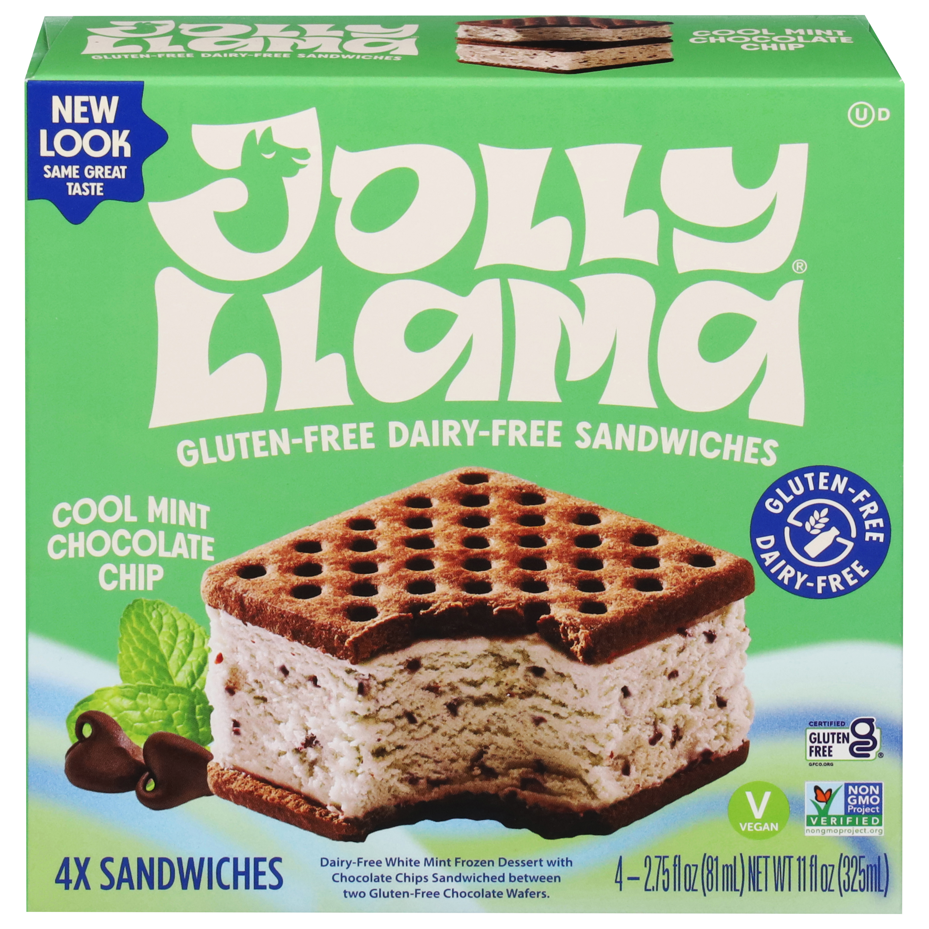Jolly Llama Cool Mint Chocolate Chip Sandwiches