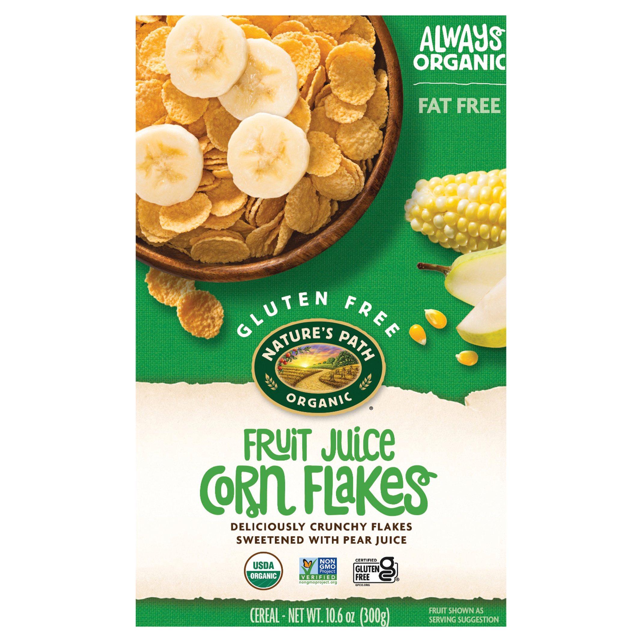Nature's Path Organic Fruit Juice Sweetened Corn Flakes Cold Cereal 10oz Box