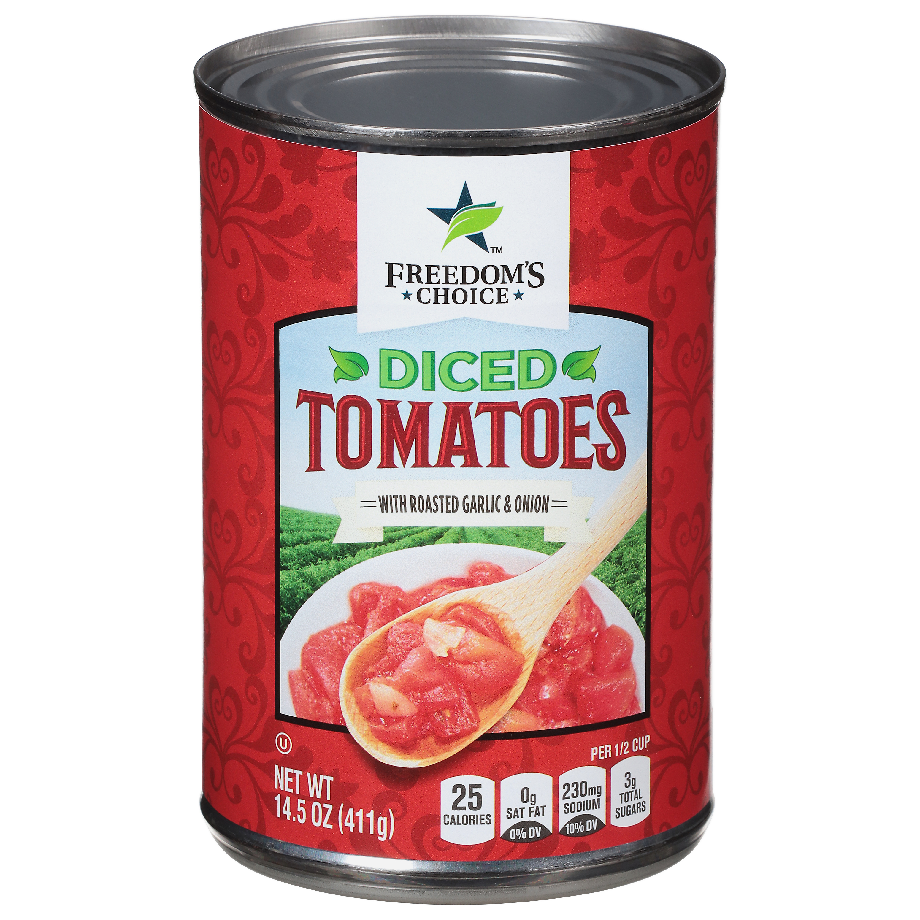 Freedom's Choice Diced Tomatoes with Roasted Garlic & Onion 14.5 oz