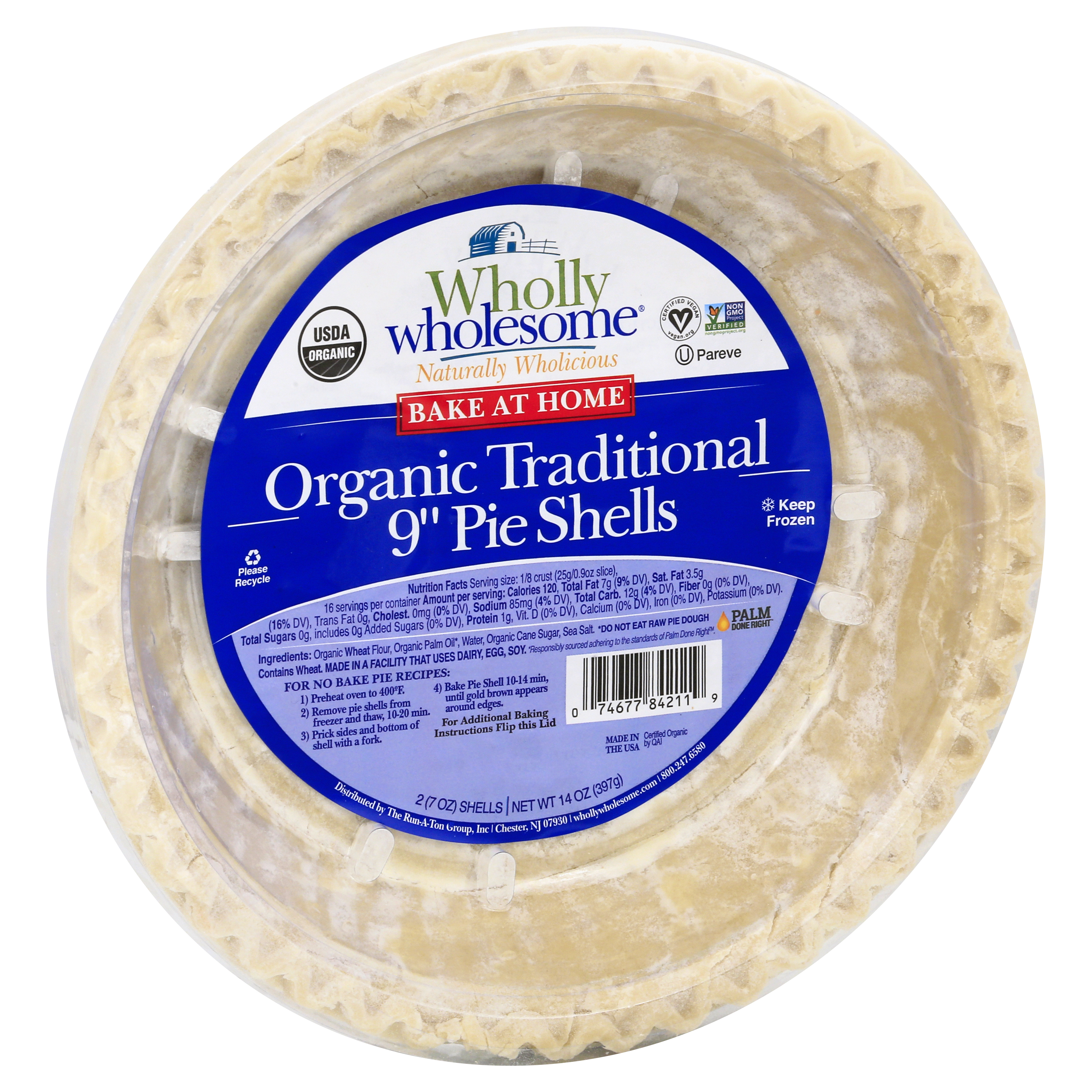 Wholly Wholesome Organic Traditional 9 Inch Pie Shells