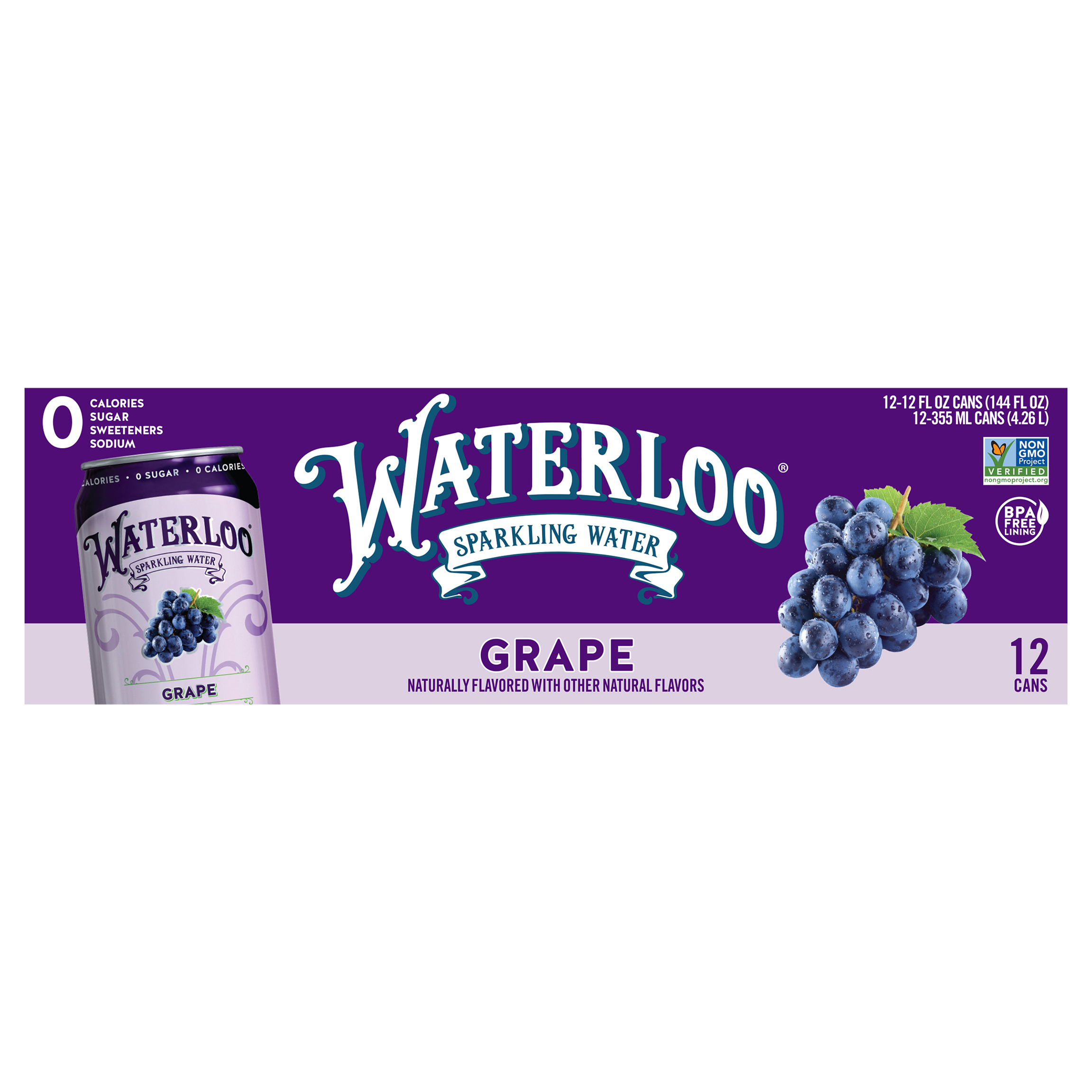 Waterloo Grape Sparkling Water - 12pk /