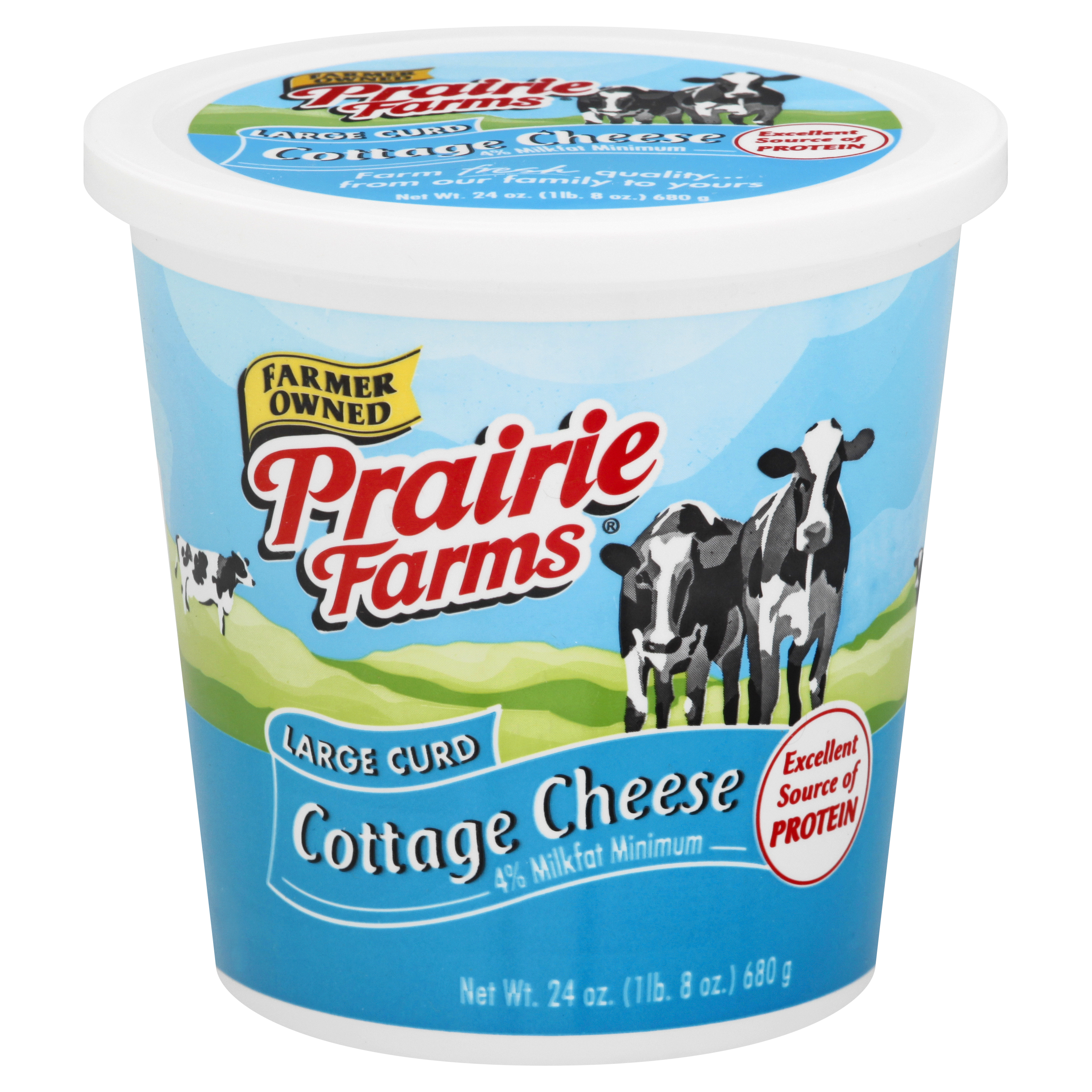 PRAIRIE FARMS COTTAGE CHEESE LARGE CURD 24 OZ