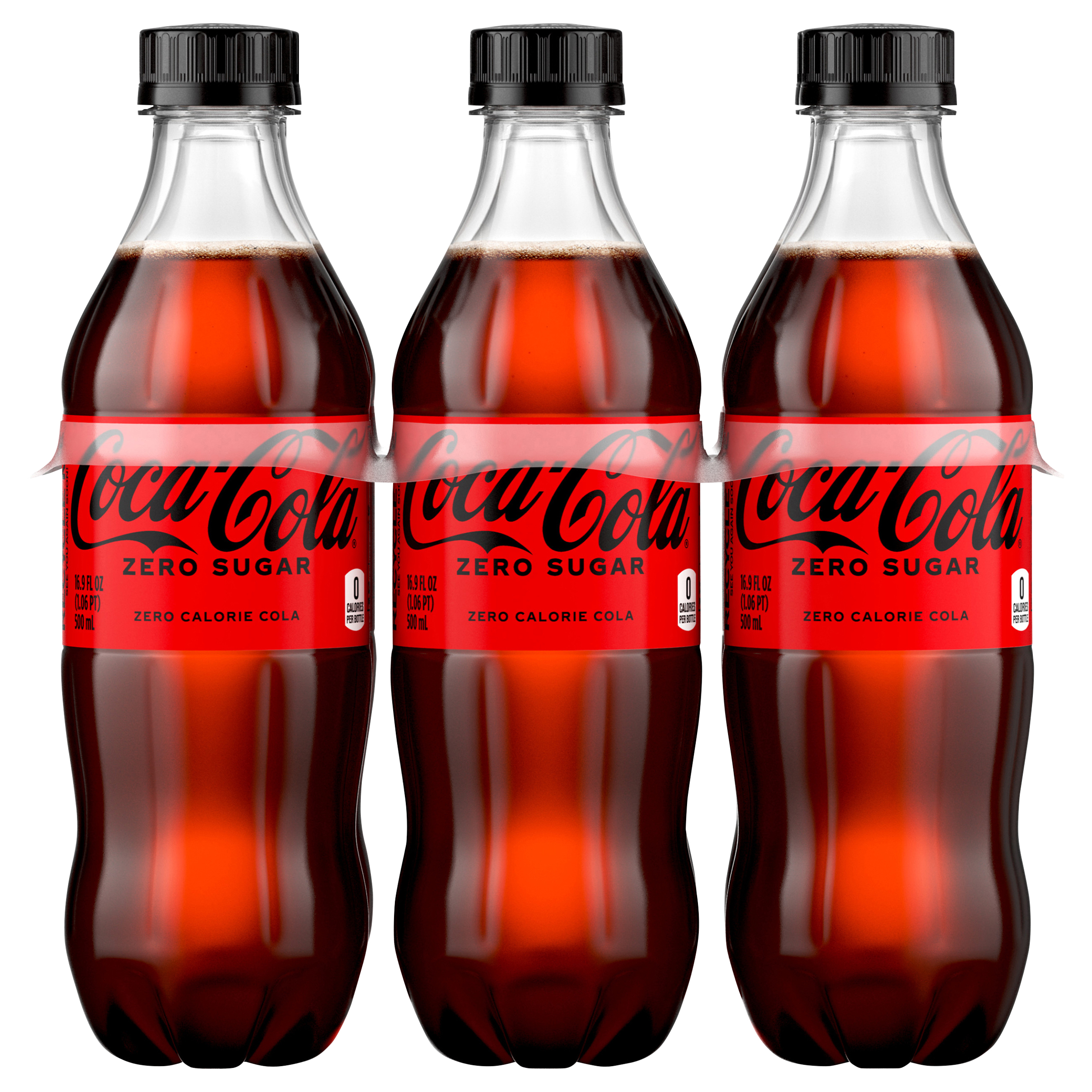 Coca-Cola Zero Sugar Bottles, 16.9 fl oz, 6 Pack