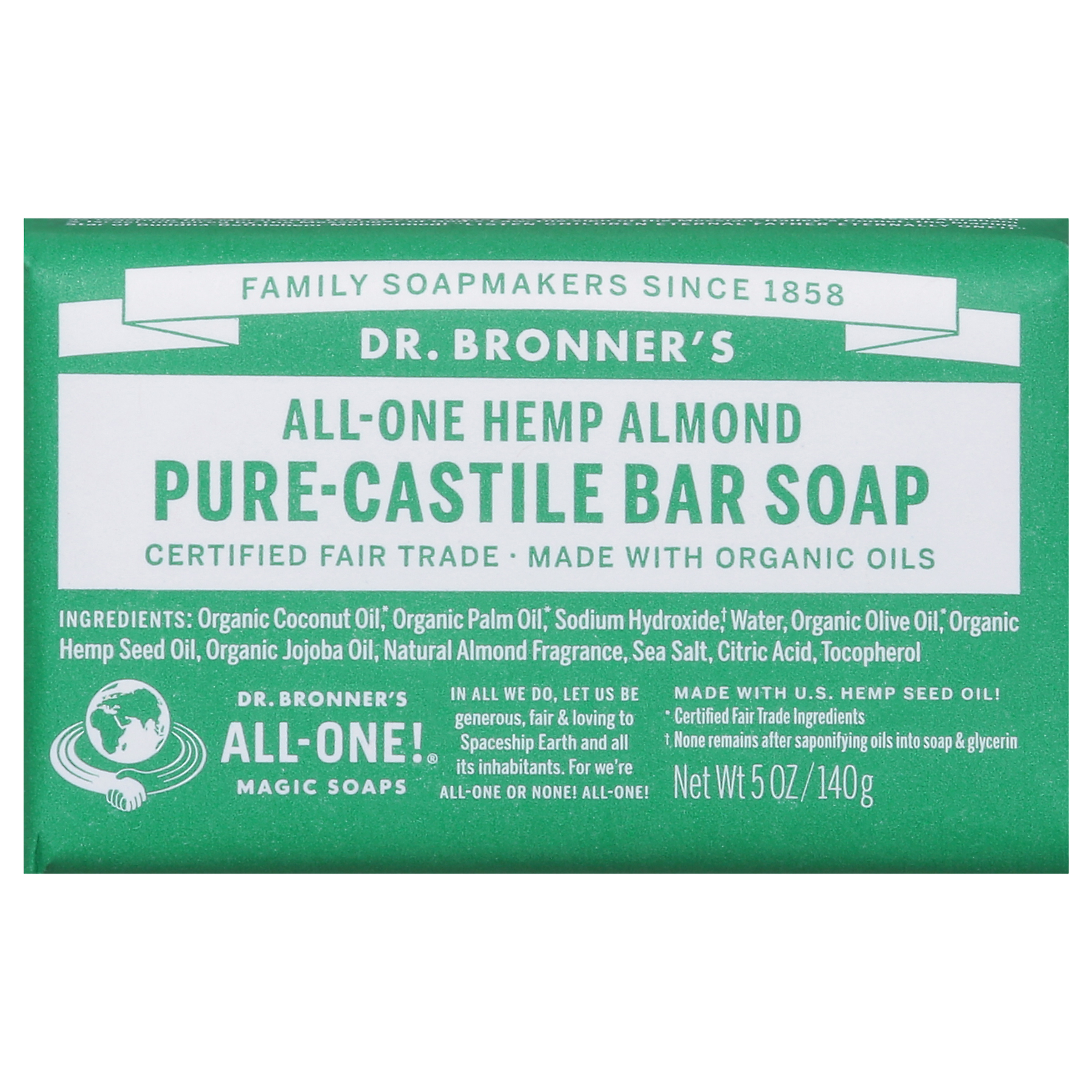 Dr. Bronner's All-One Hemp Almond Pure-Castile Bar Soap