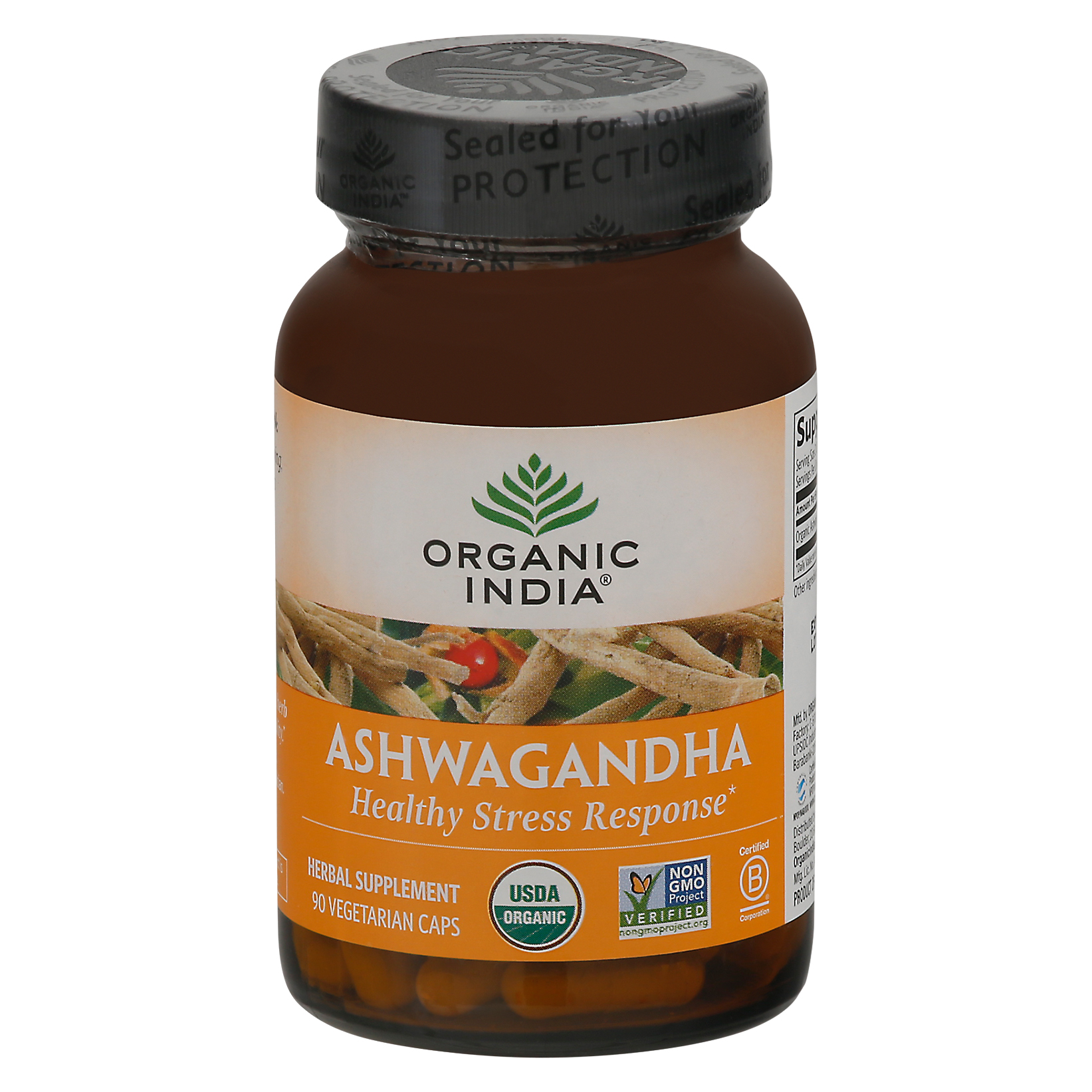 Organic India Vegetarian Caps Healthy Stress Response Ashwagandha