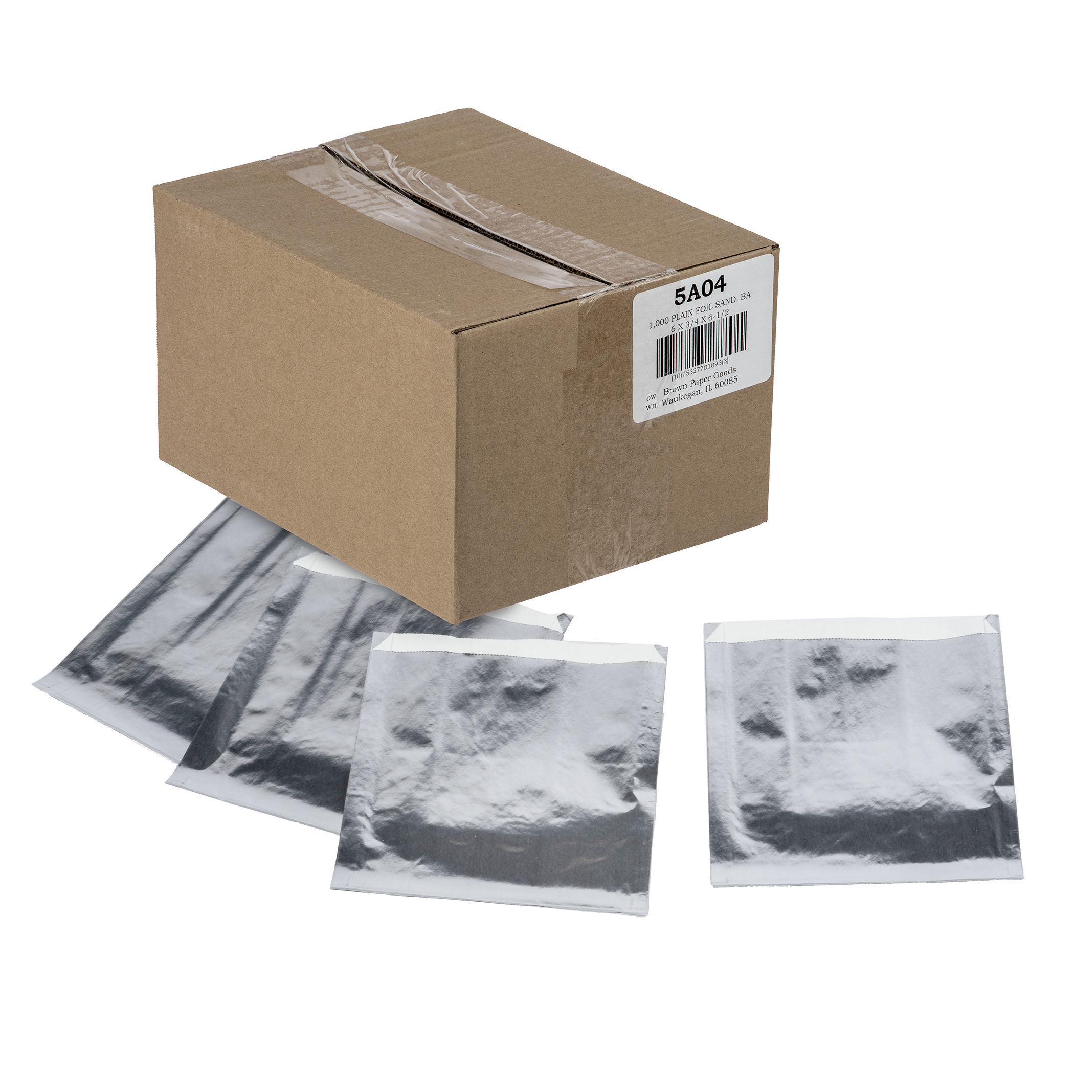 6x.75x6.5 Plain Foil Sandwich Bag 1M/cs