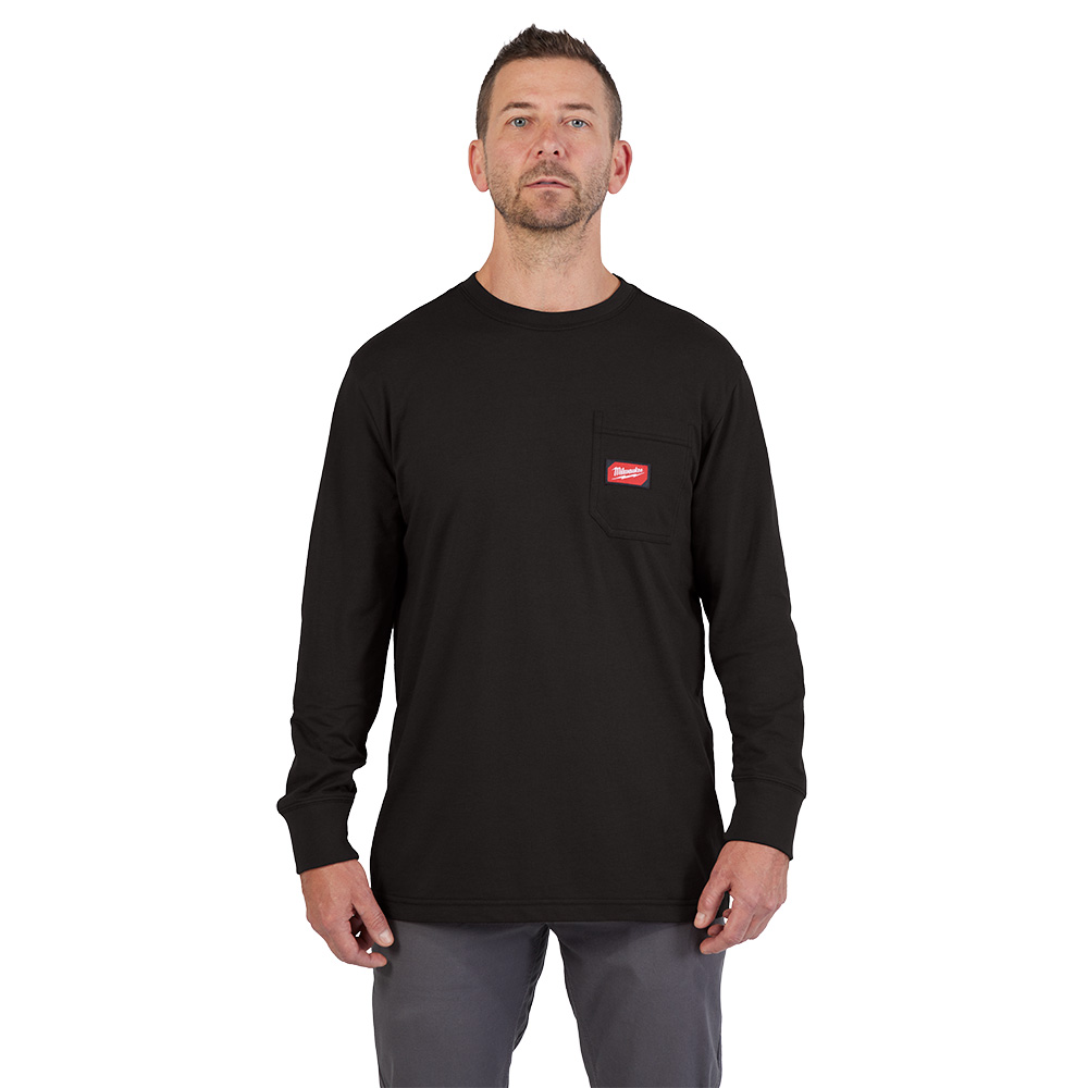 GRIDIRON Pocket T-Shirt - Long Sleeve Black XL