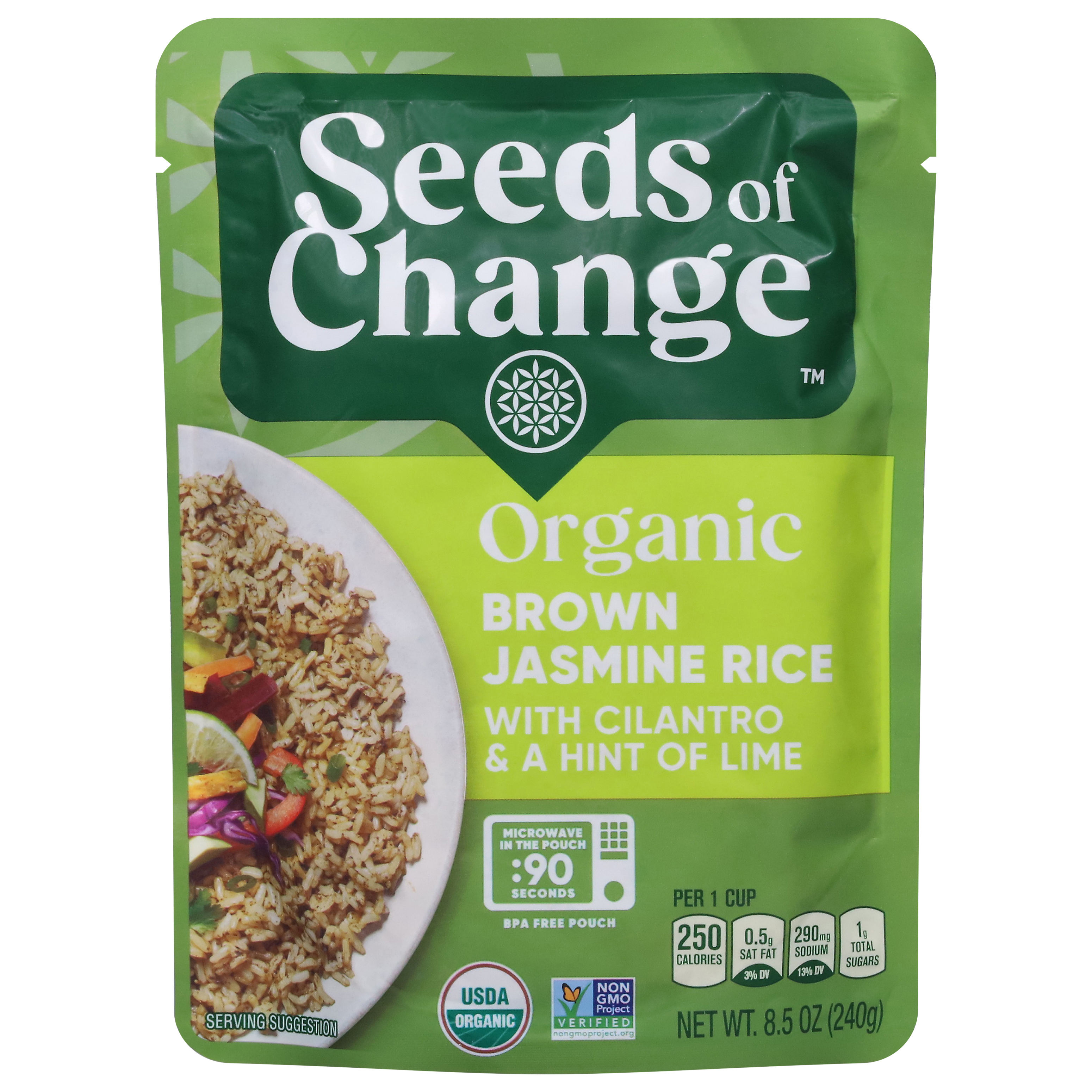 Seeds of Change Organic Brown Jasmine Rice with Cilantro & a Hint of Lime