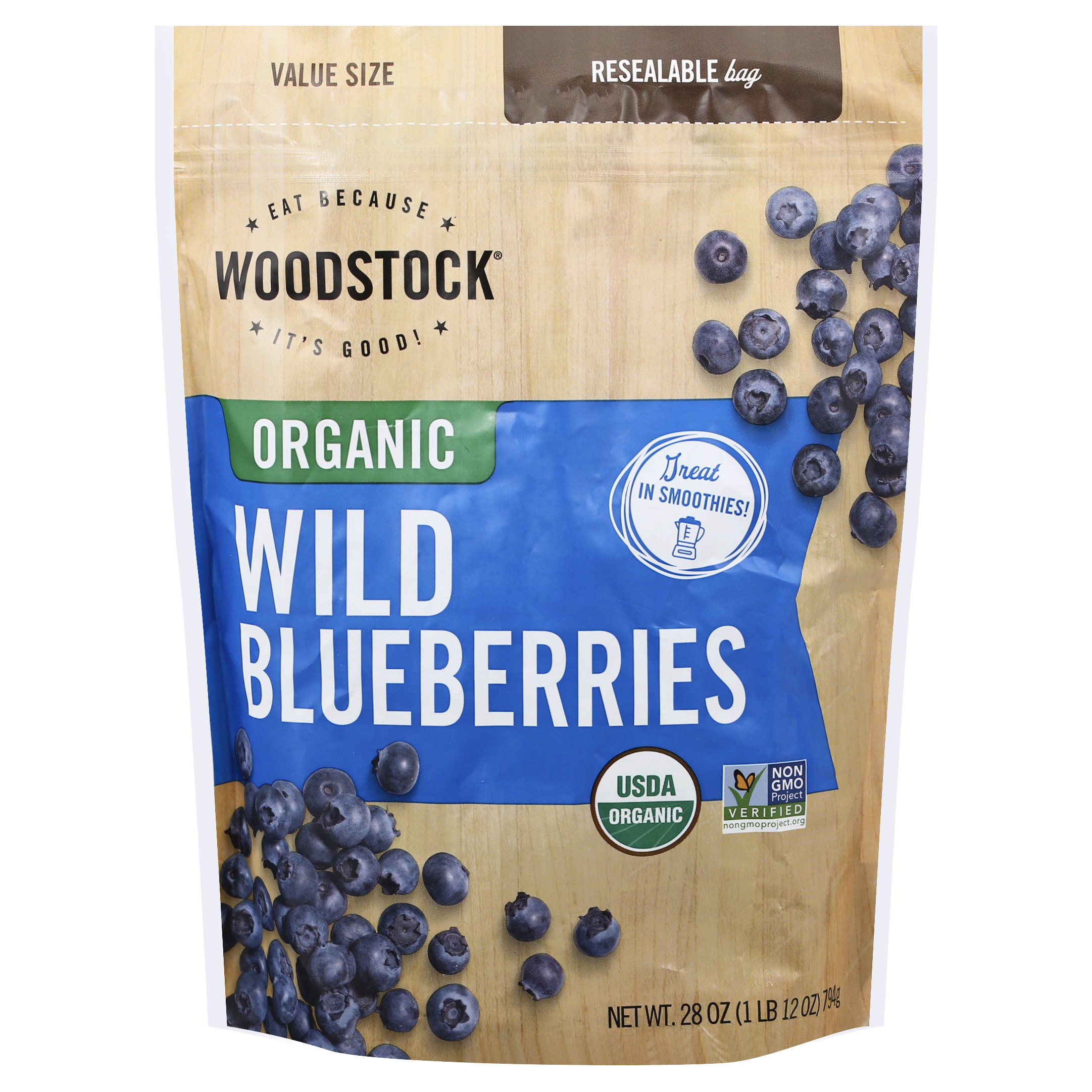 Woodstock Organic Value Size Wild Blueberries