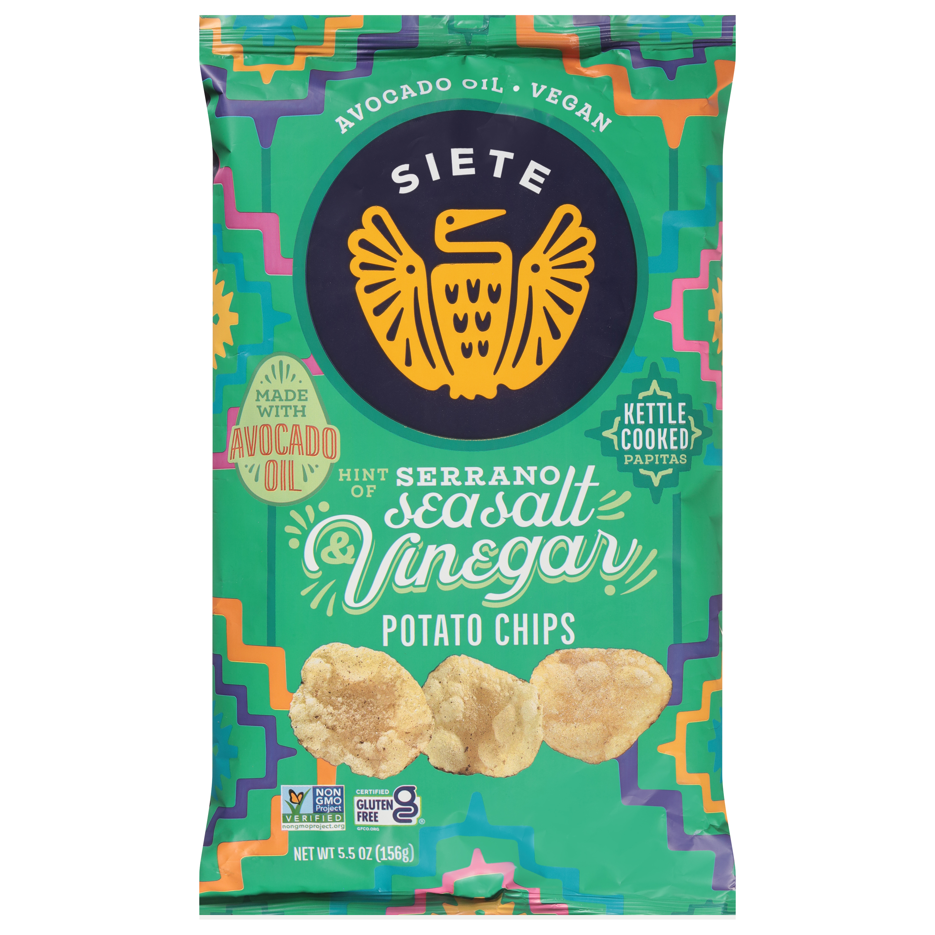Siete Kettle Cooked Hint of Serrano Sea Salt & Vinegar Potato Chips
