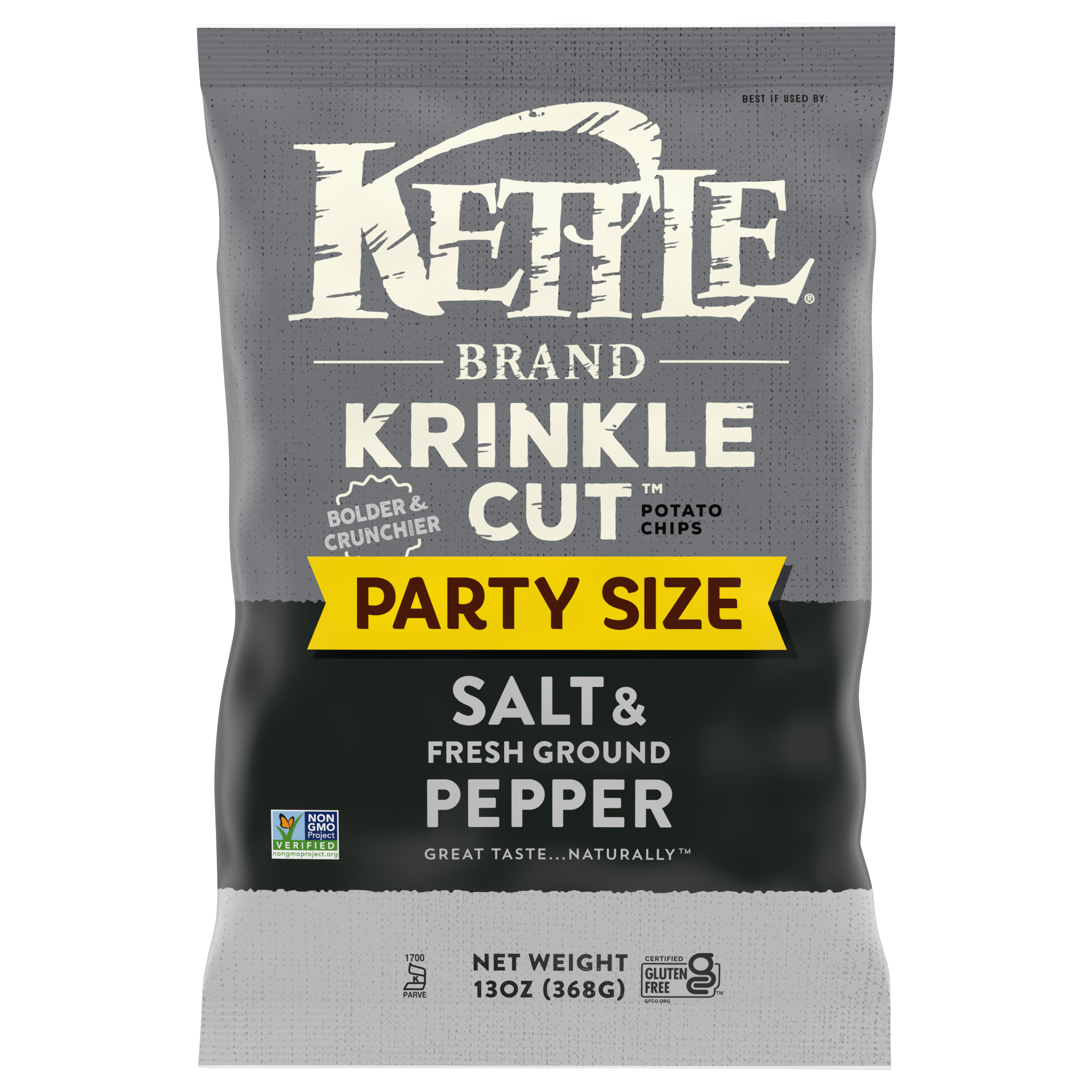 Kettle Brand Krinkle Cut Salt & Ground Pepper Salt & Fresh Ground Pepper Potato Chips Party Size