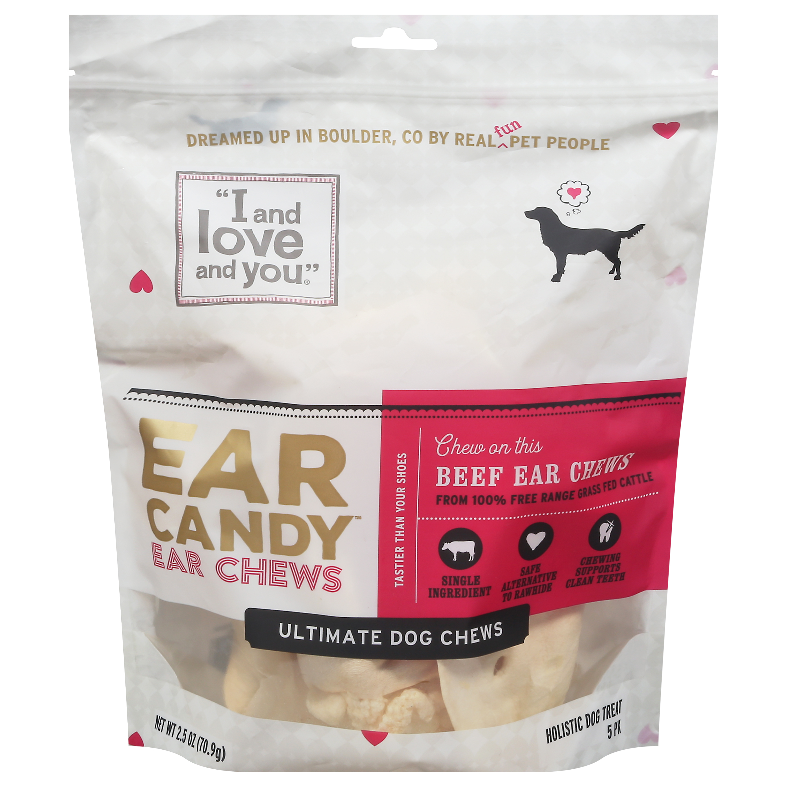 I and Love and You Ear Candy Ear Chews Holistic Beef Dog Treats