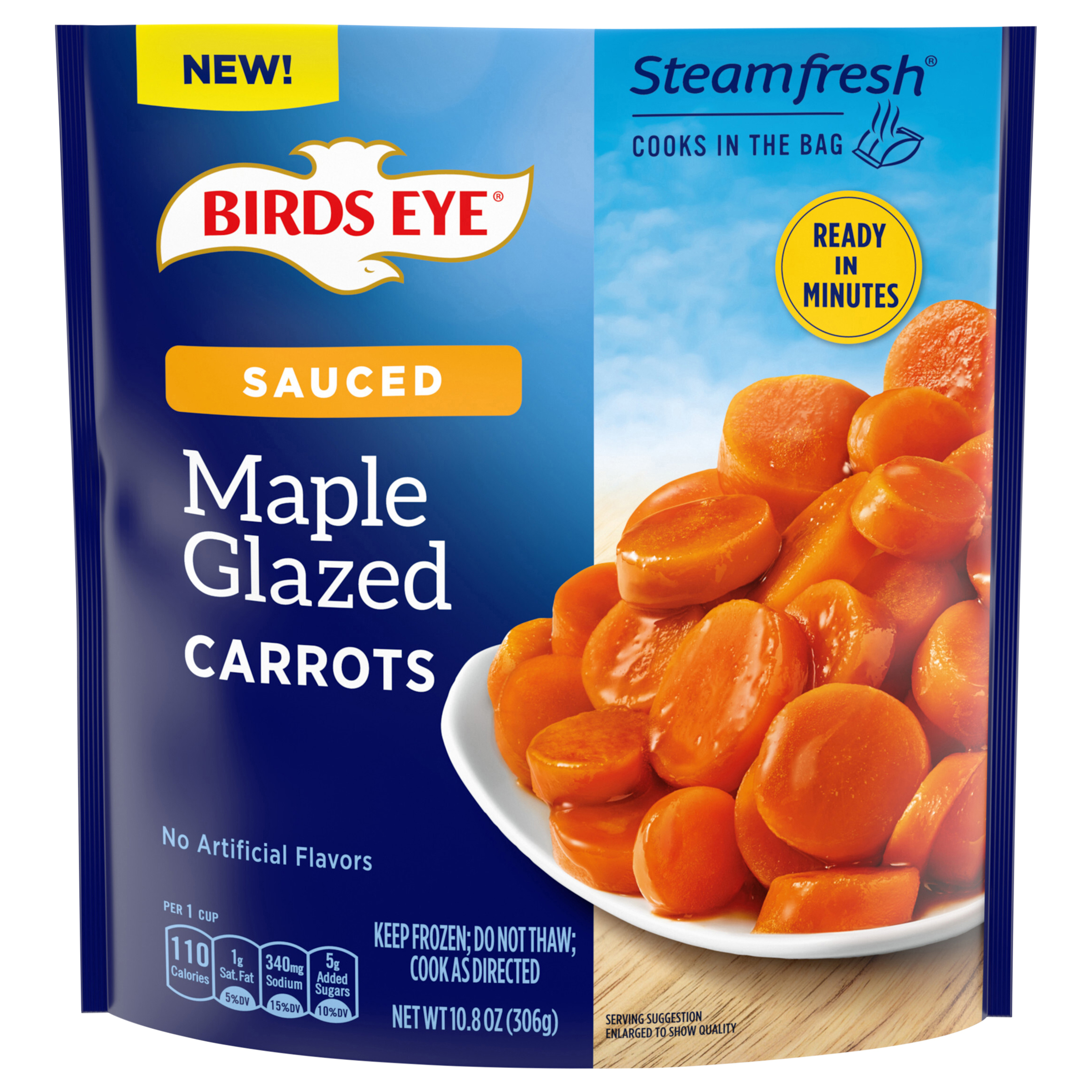 Birds Eye Carrots, Maple Glazed, Sauced, 10.8 Ounce