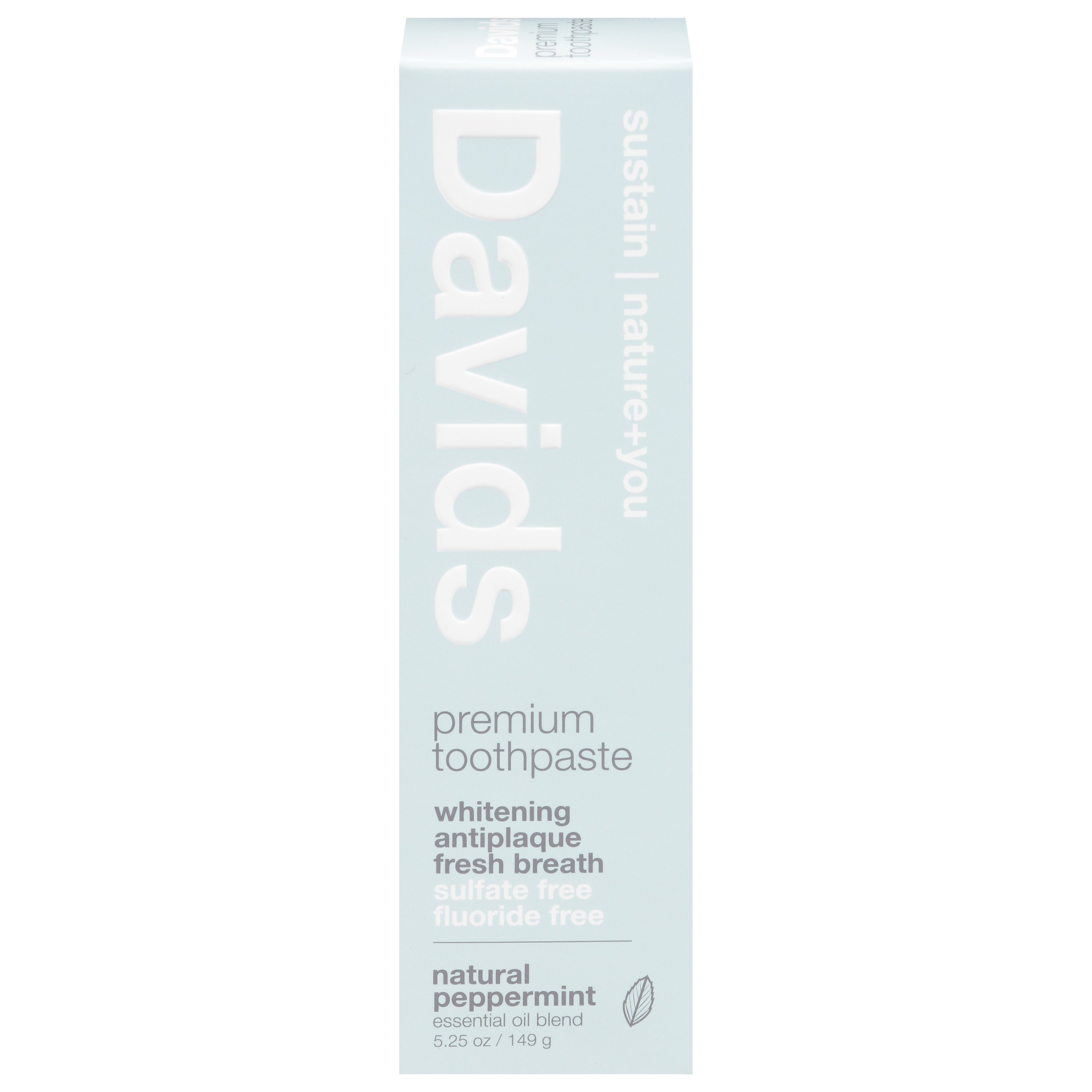 Davids Antiplaque Whitening Premium Natural Peppermint Toothpaste