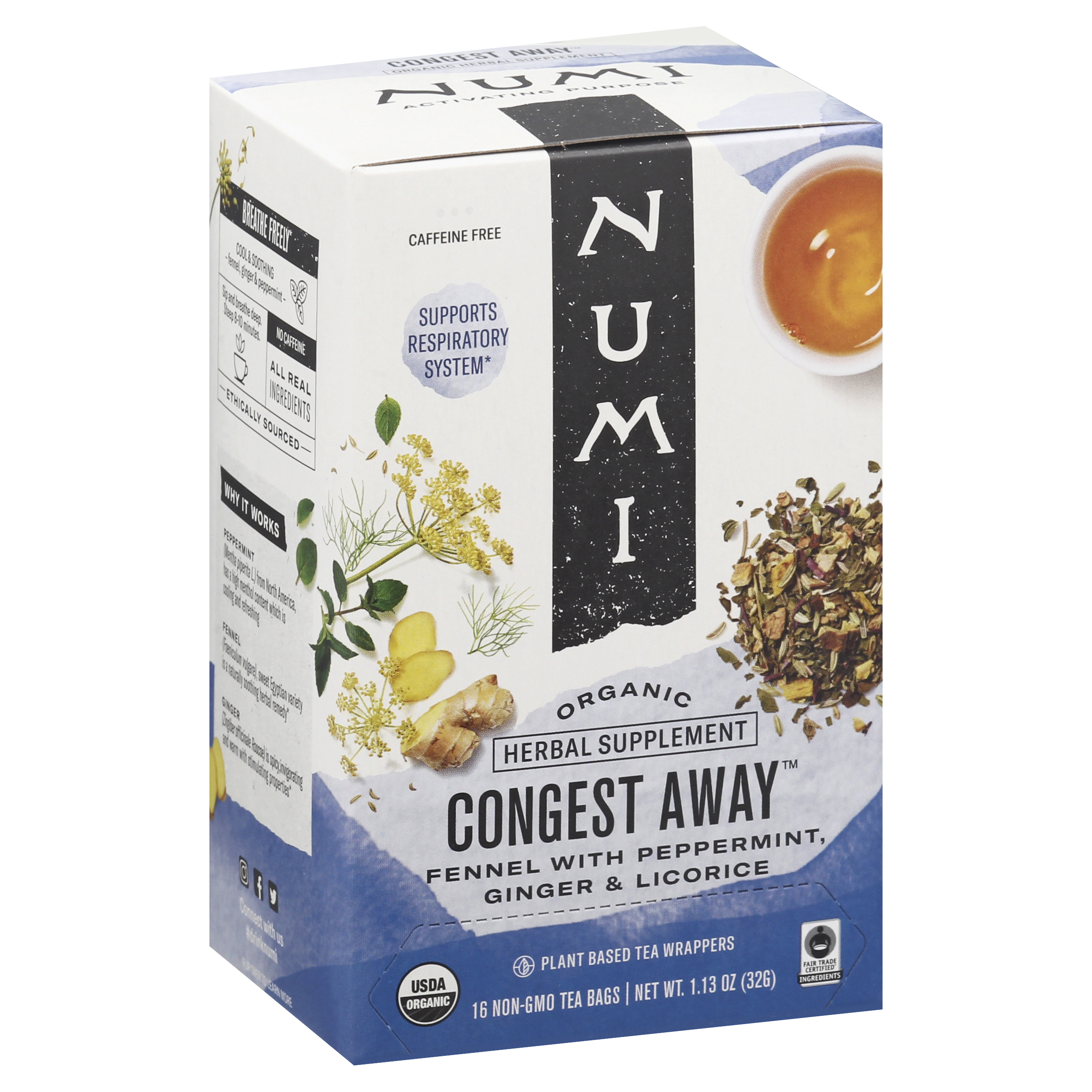Numi Bags Organic Congest Away Herbal Tea