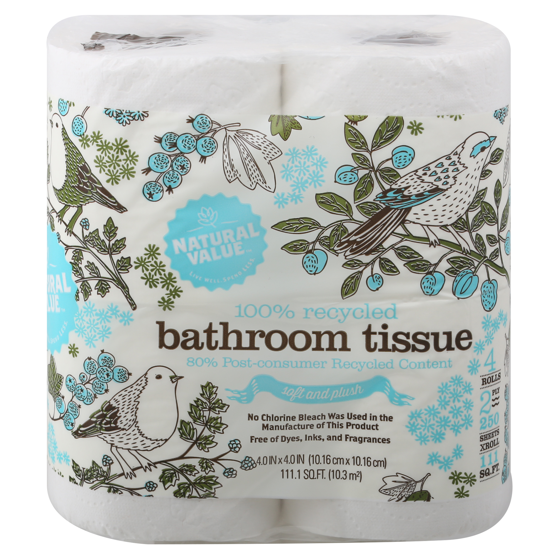 Natural Value 2 Ply Soft and Plush Bathroom Tissue