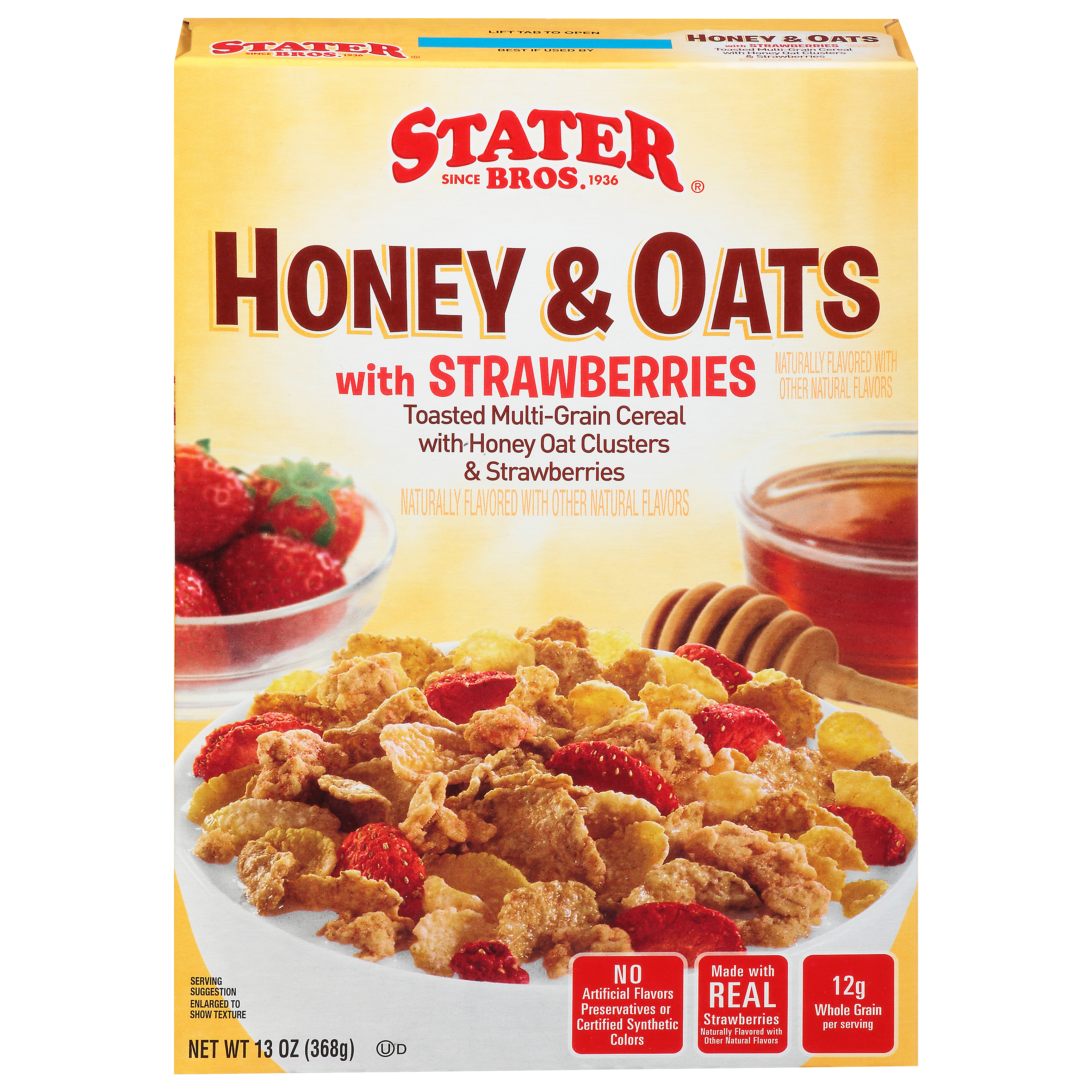 Stater Bros. Honey & Oats with Strawberries Cereal 13 oz Box