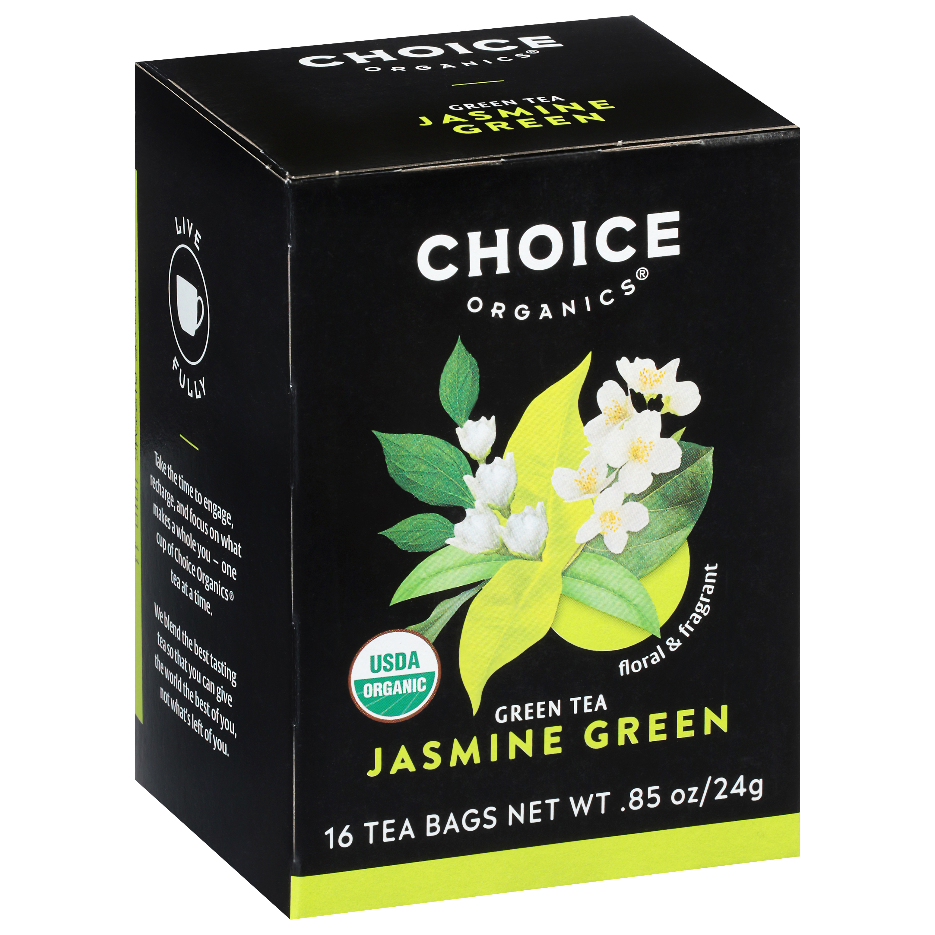 Choice Organics Tea Bags Jasmine Green Green Tea