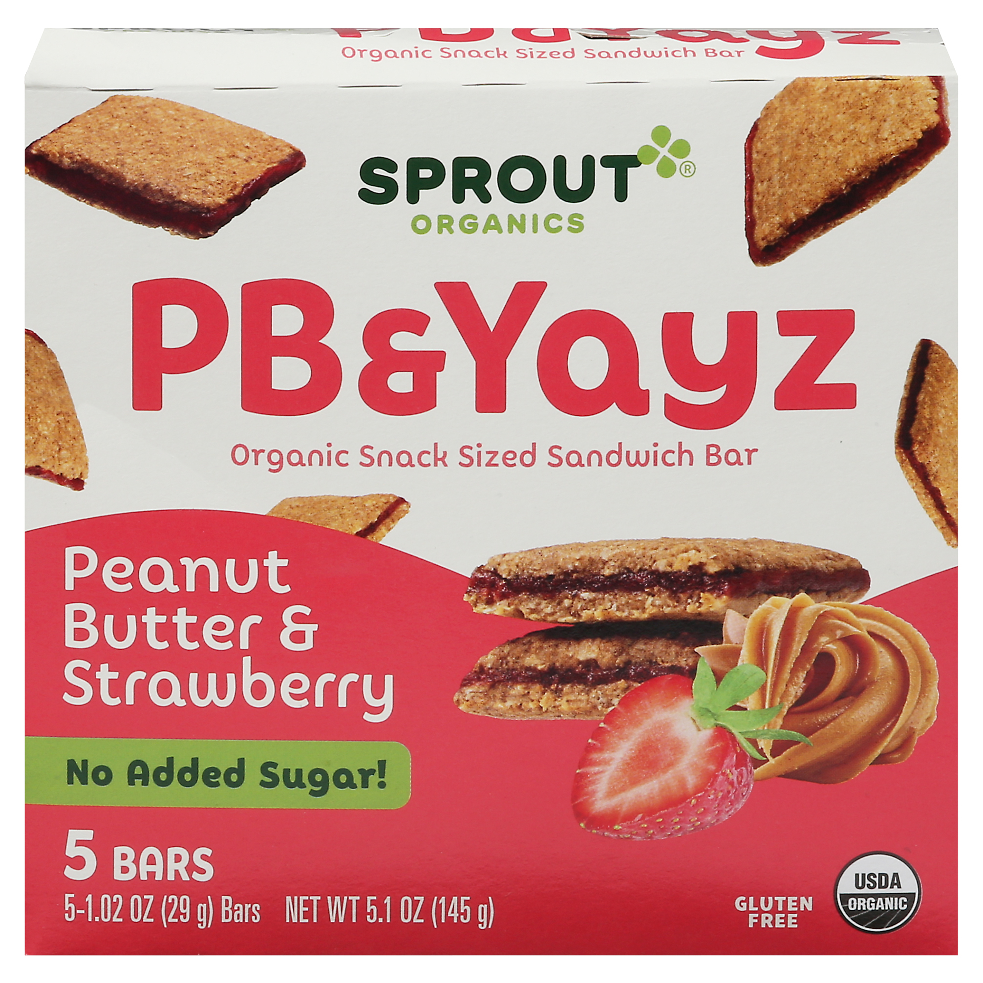 Sprout Organics PB & Yayz Organic Peanut Butter & Strawberry Sandwich Bar Snack Sized