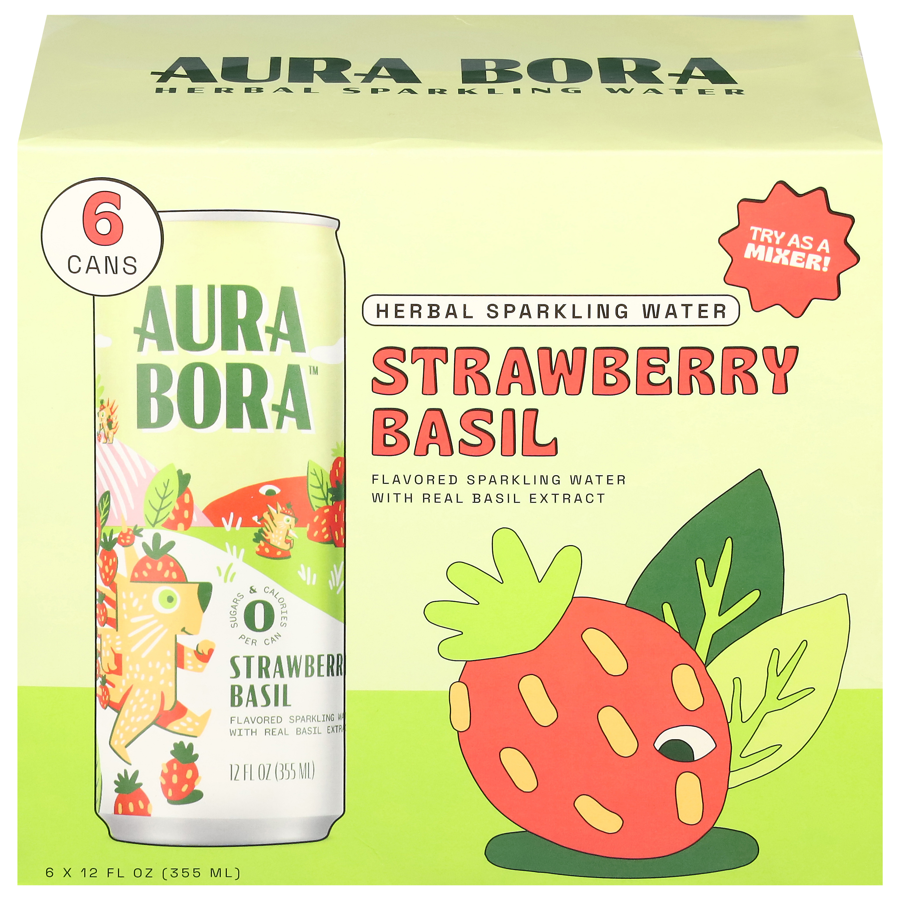 Aura Bora Basil Berry Herbal Sparkling Water
