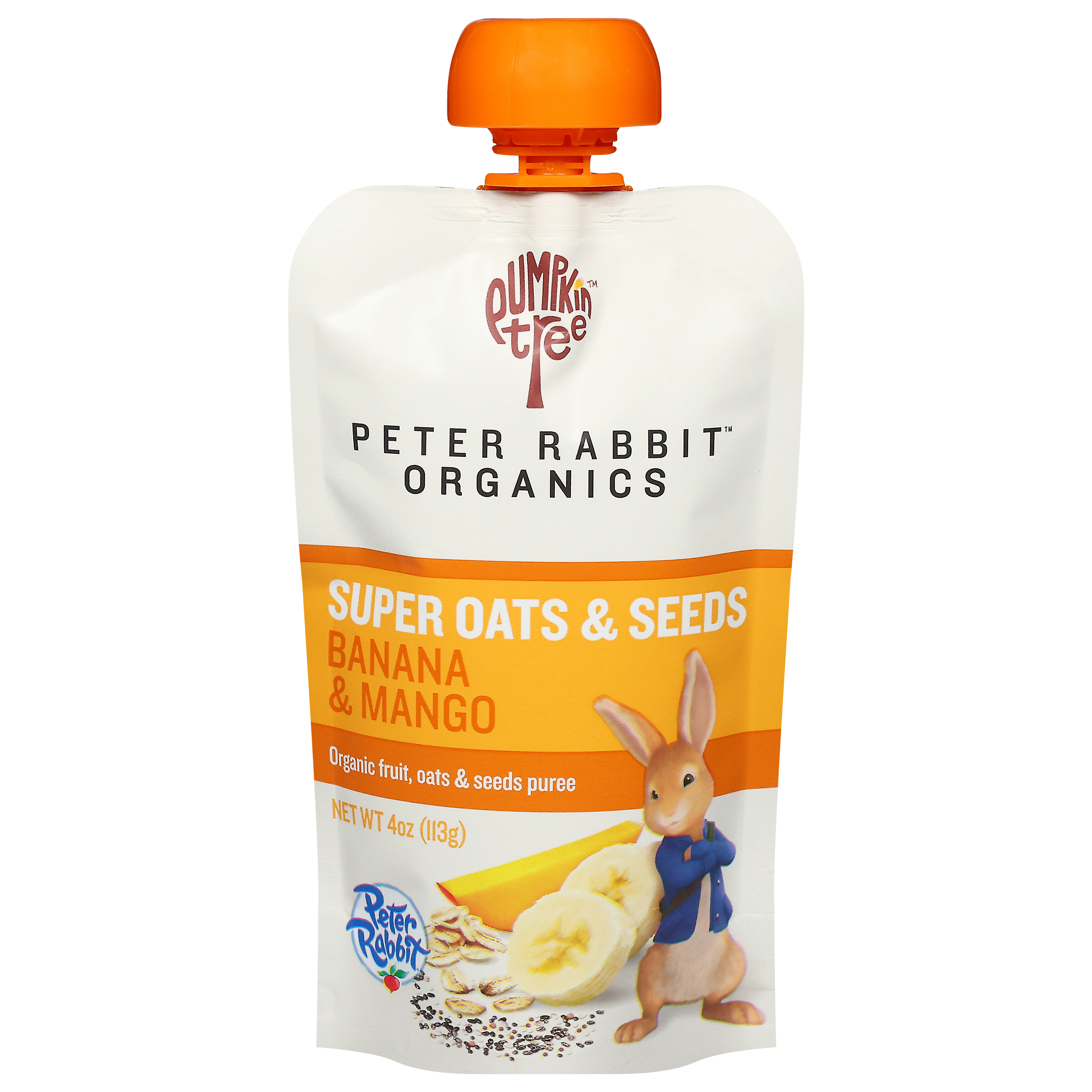 Pumpkin Tree Peter Rabbit Organics Organic Banana & Mango Fruit, Oats & Seeds Puree