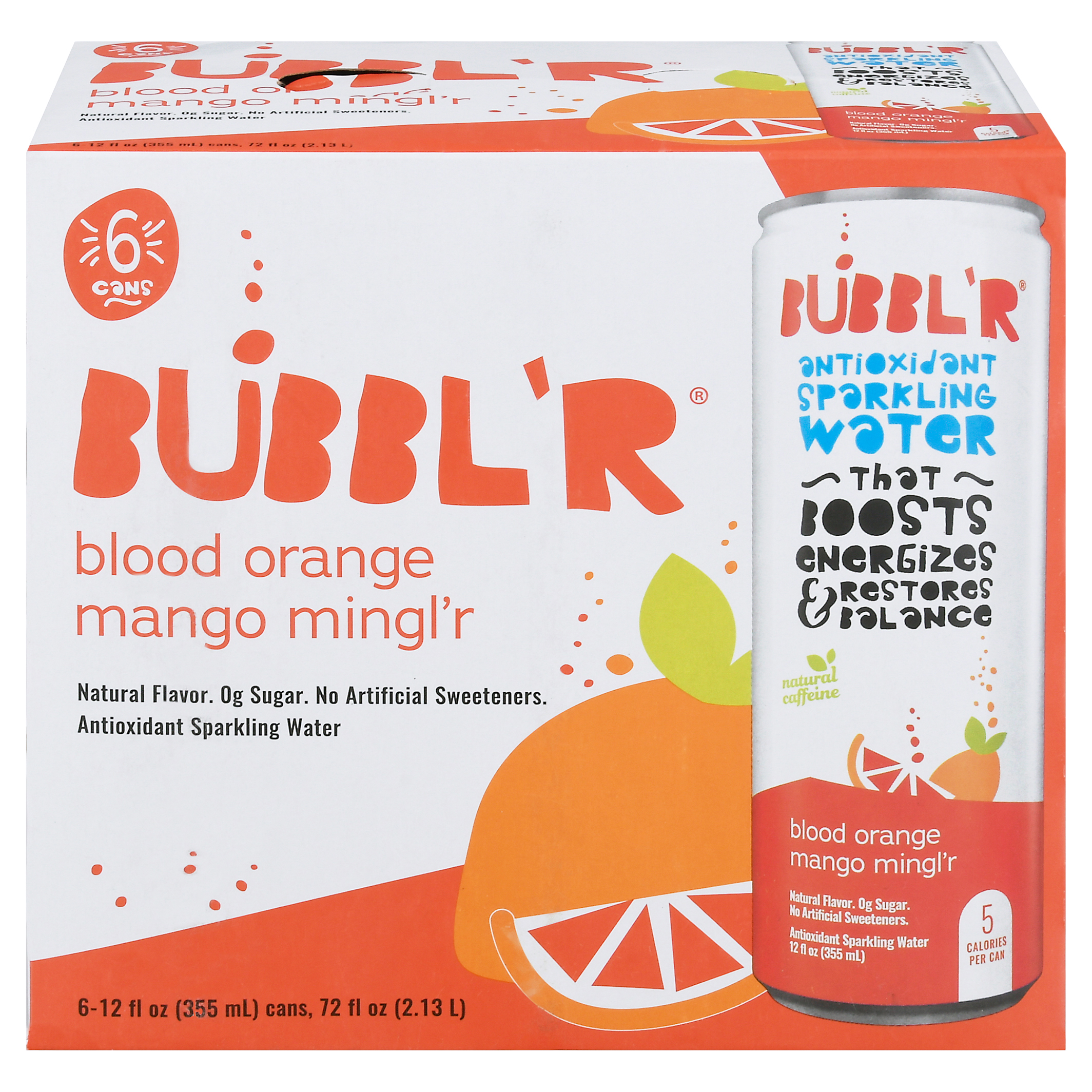 Bubbl'r Blood Orange Mango Mingl'r, 6 ct