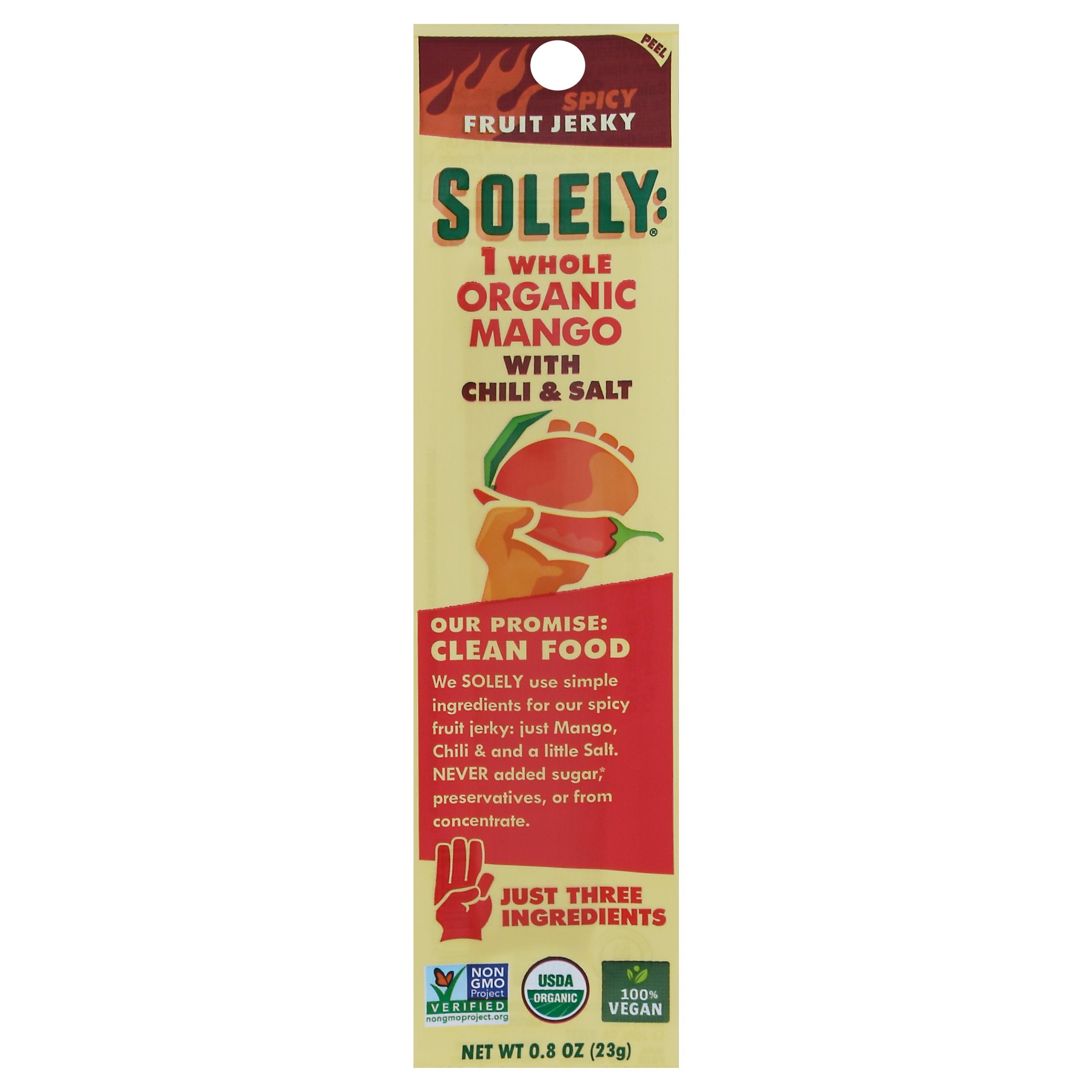 Solely Organic Mango with Chili & Salt Spicy Fruit Jerky