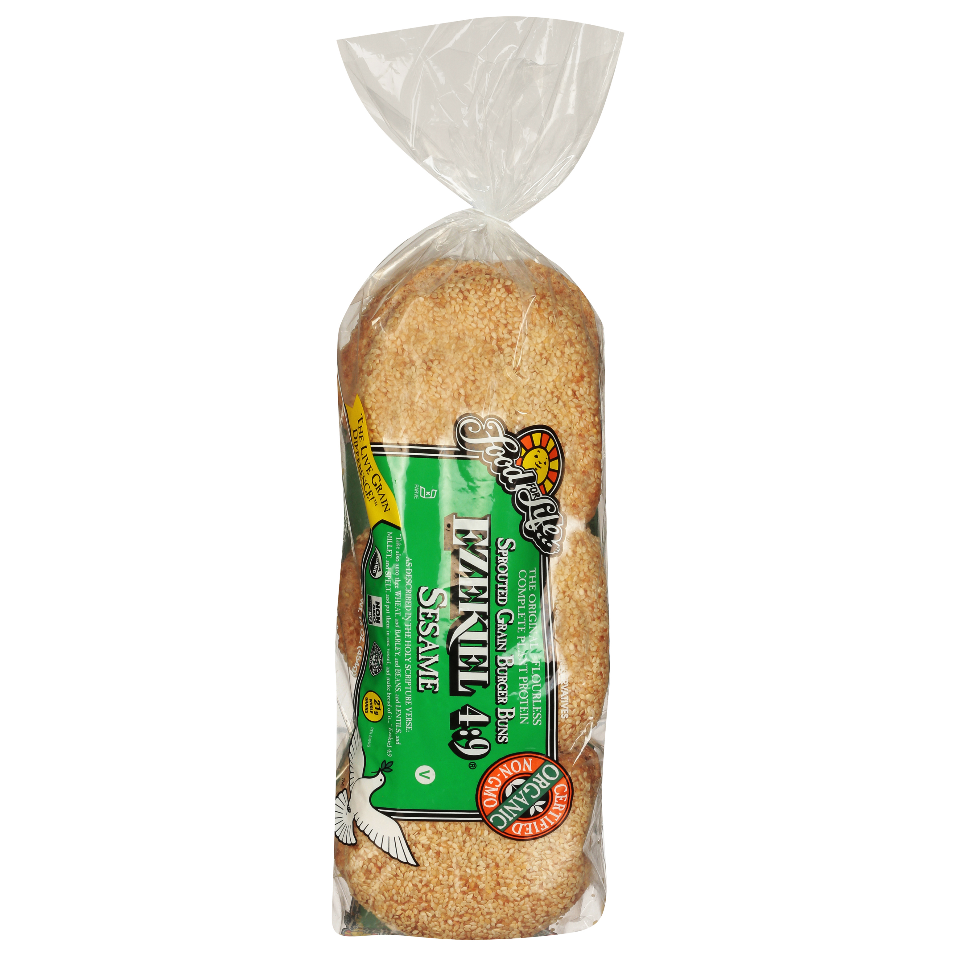 Food For Life Ezekiel 4:9 Sesame Sprouted Grain Burger Buns