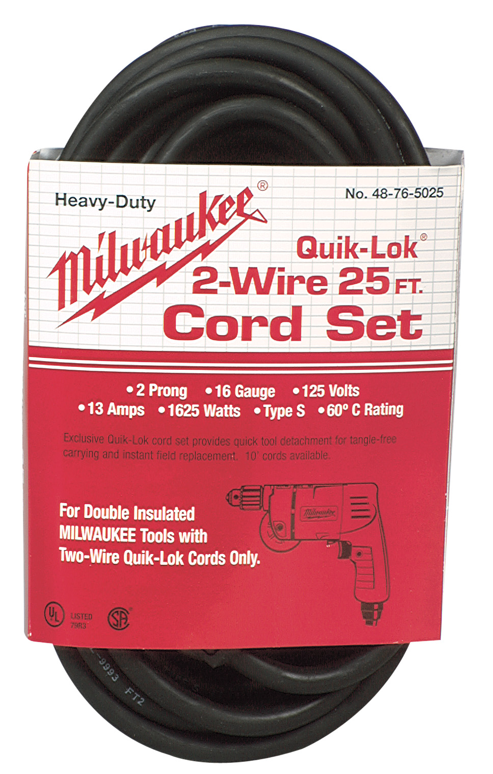 25' Quik-Lok 2 Wire Cord