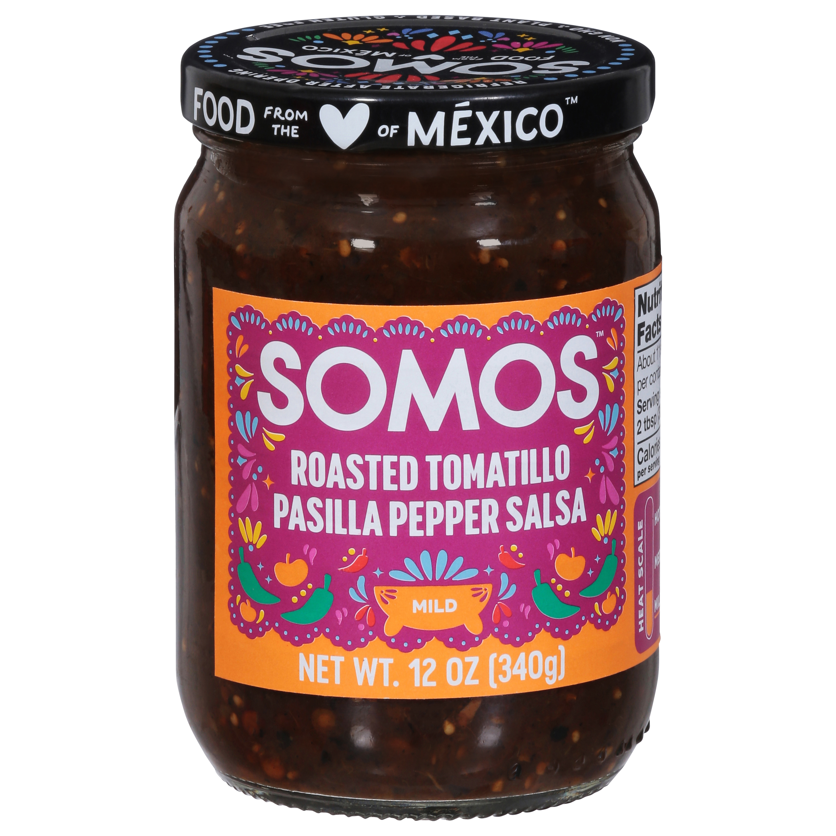 Somos Mild Roasted Tomatillo Pasilla Pepper Salsa 1