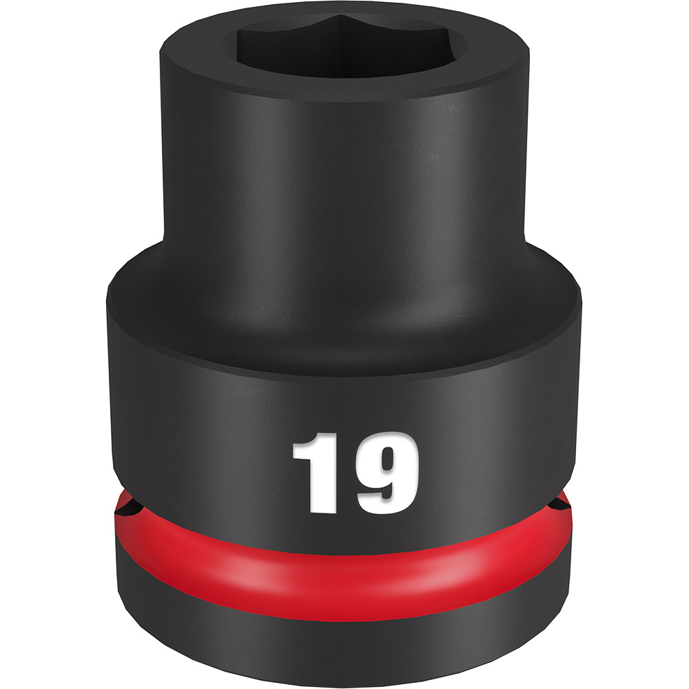 Product image for Milwaukee 49-66-6357 SHOCKWAVE™ Impact Duty 3/4" Drive 19mm Standard 6-Point Socket