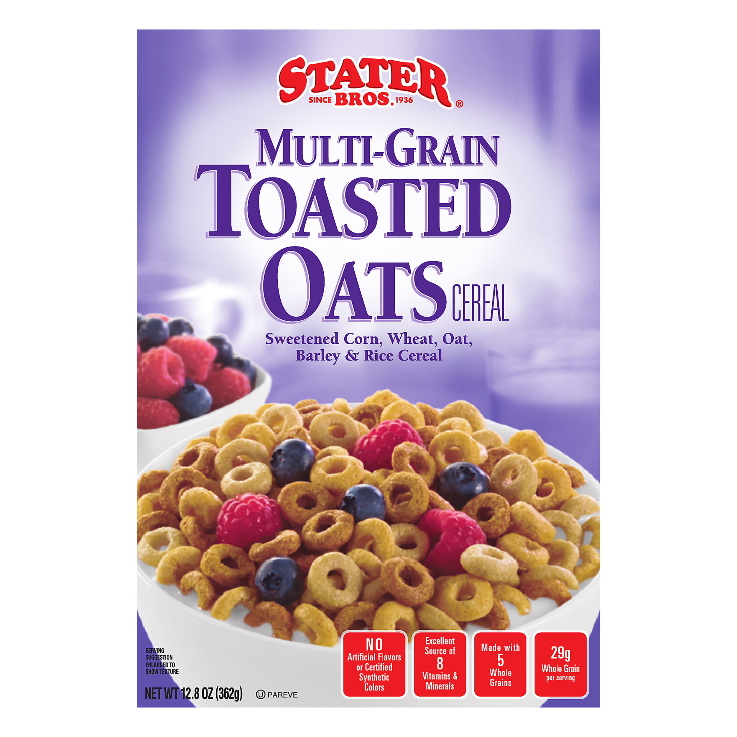 Stater Bros. MultiGrain Toasted Oats Cereal 12.8 oz Box