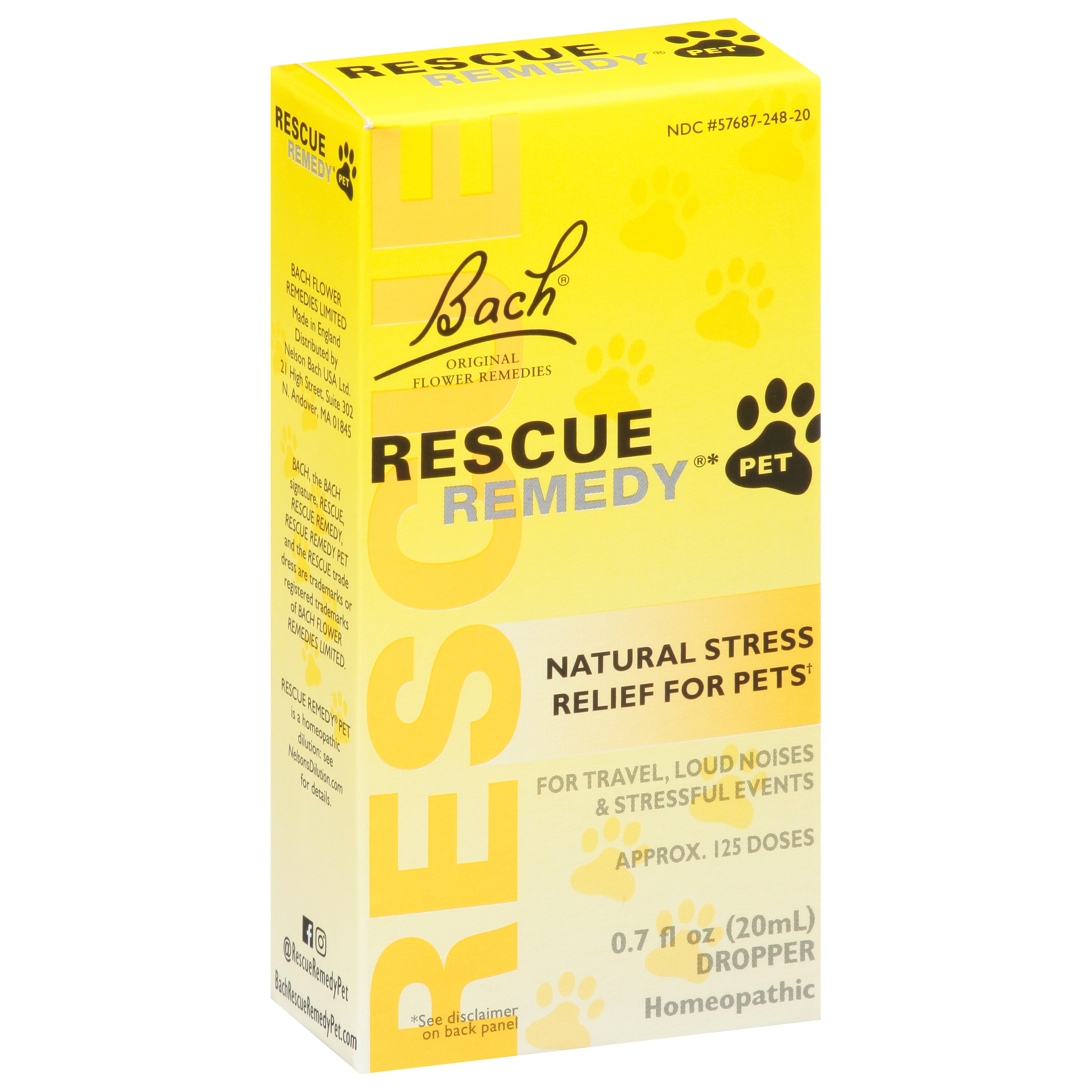 Bach Original Flower Remedies Rescue Remedy Pet Natural Stress Relief for Pets Dropper