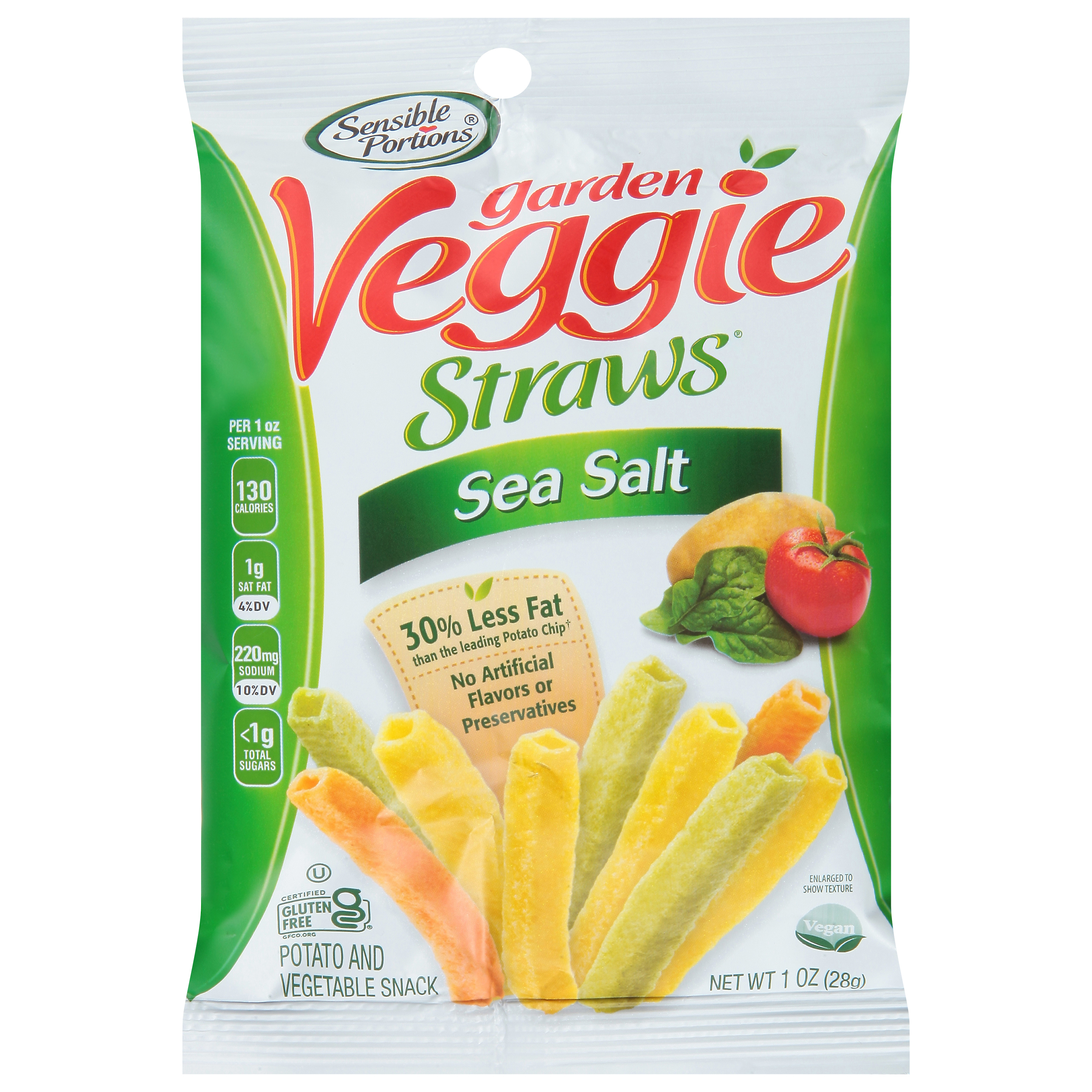 Sensible Portions Garden Veggie Straws Sea Salt Potato and Vegetable Snack