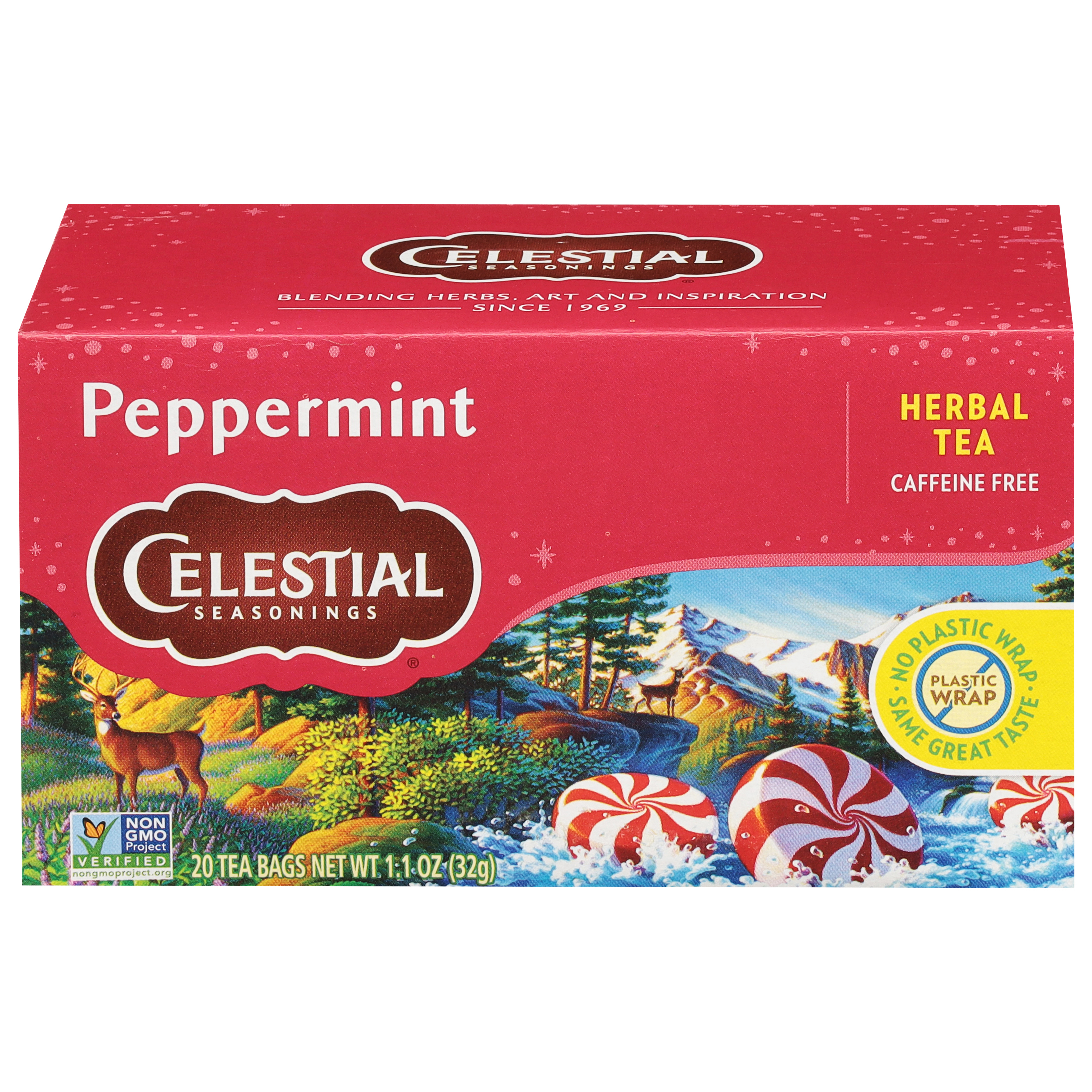 Celestial Seasonings Caffeine Free Peppermint Herbal Tea 20 Tea Bags